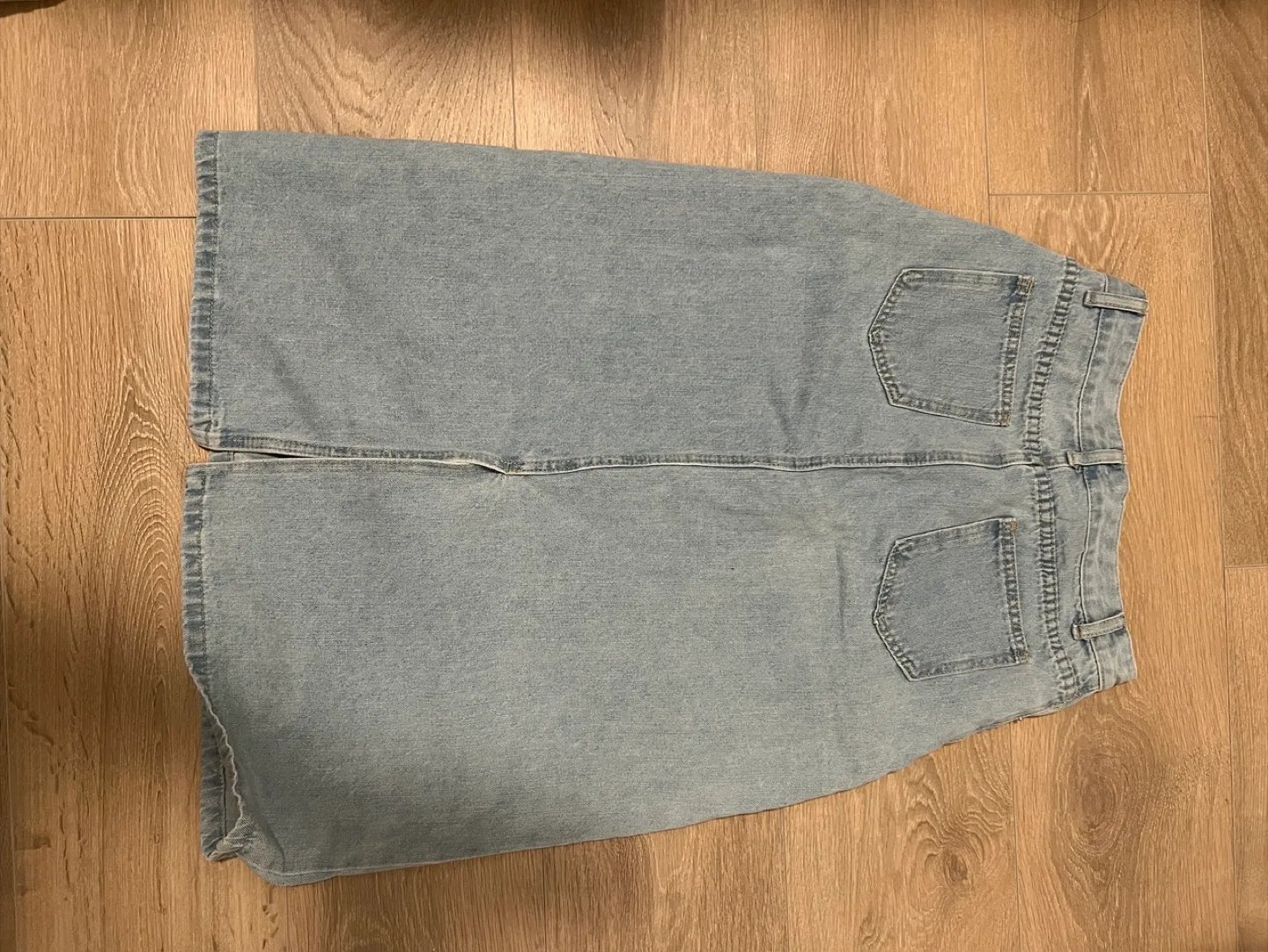 Light Wash Denim Midi Skirt thumbnail
