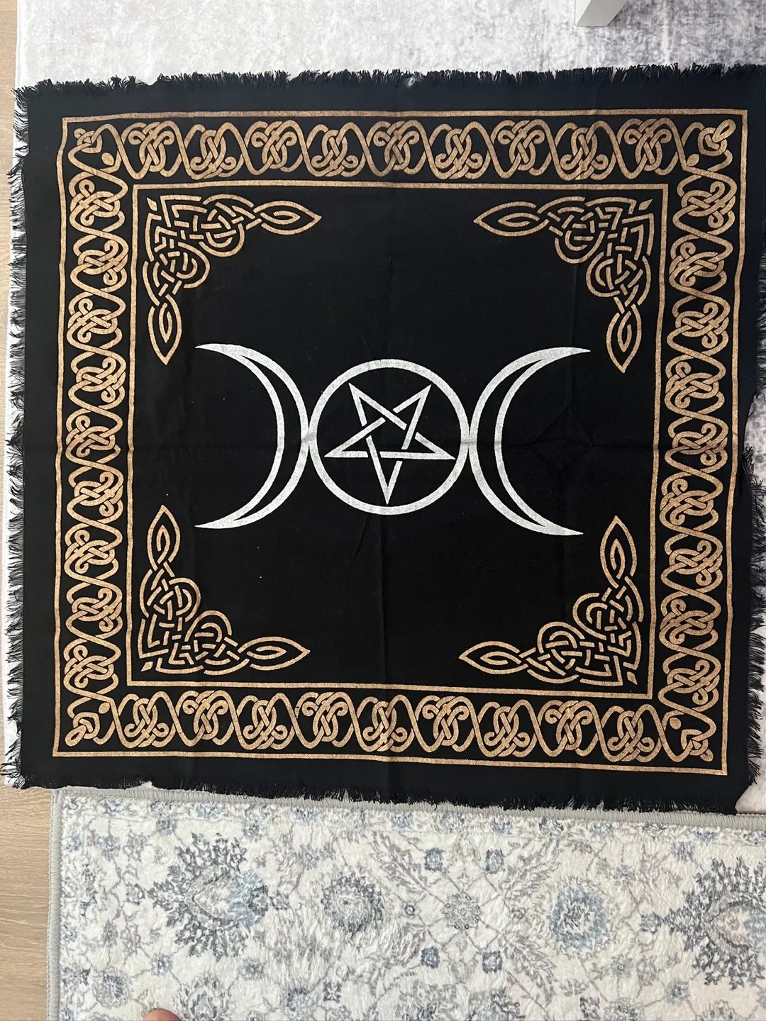 Black Tapestry with Triple Moon and Pentagram thumbnail