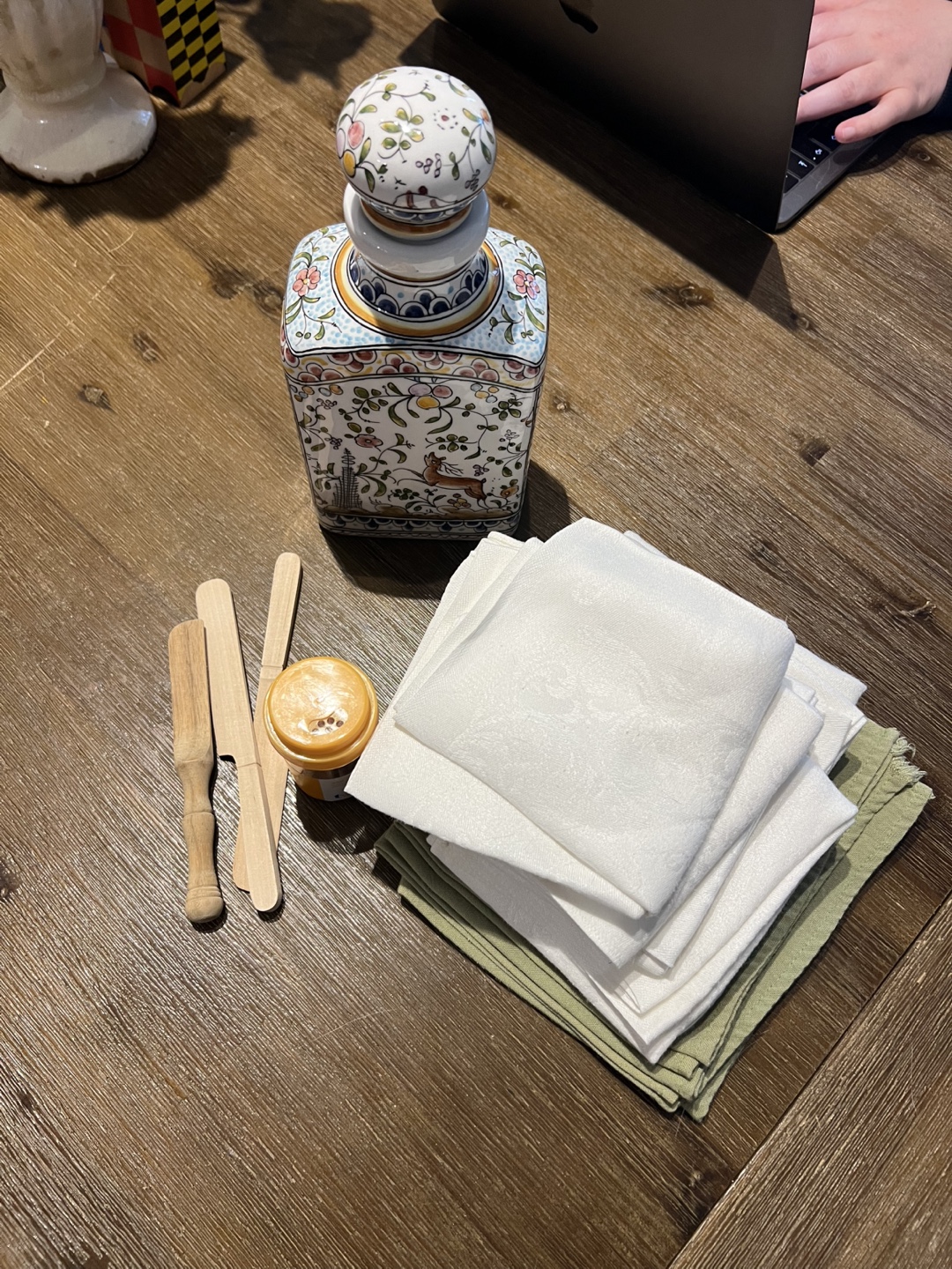 FREE Hand Painted Ceramic, Linen Napkins, etc