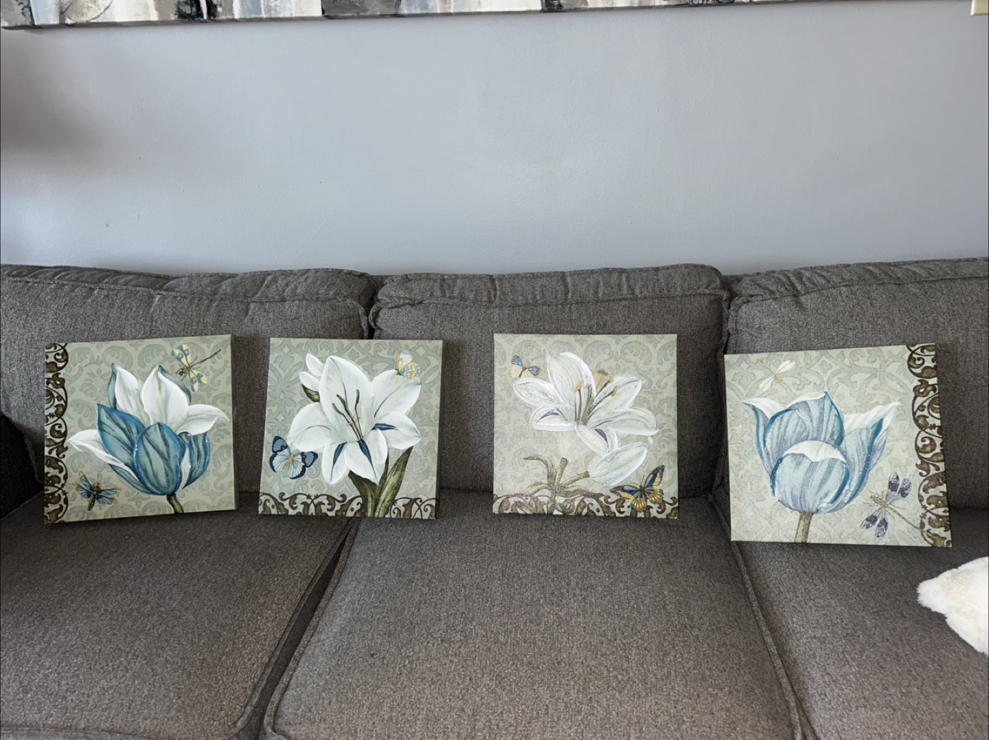 Set of Four Floral Canvas Wall Art Prints