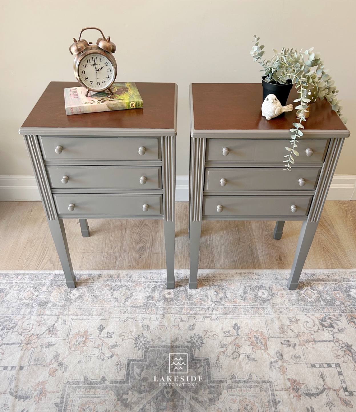 Pair of Refinished Vintage Nightstands - photo 3