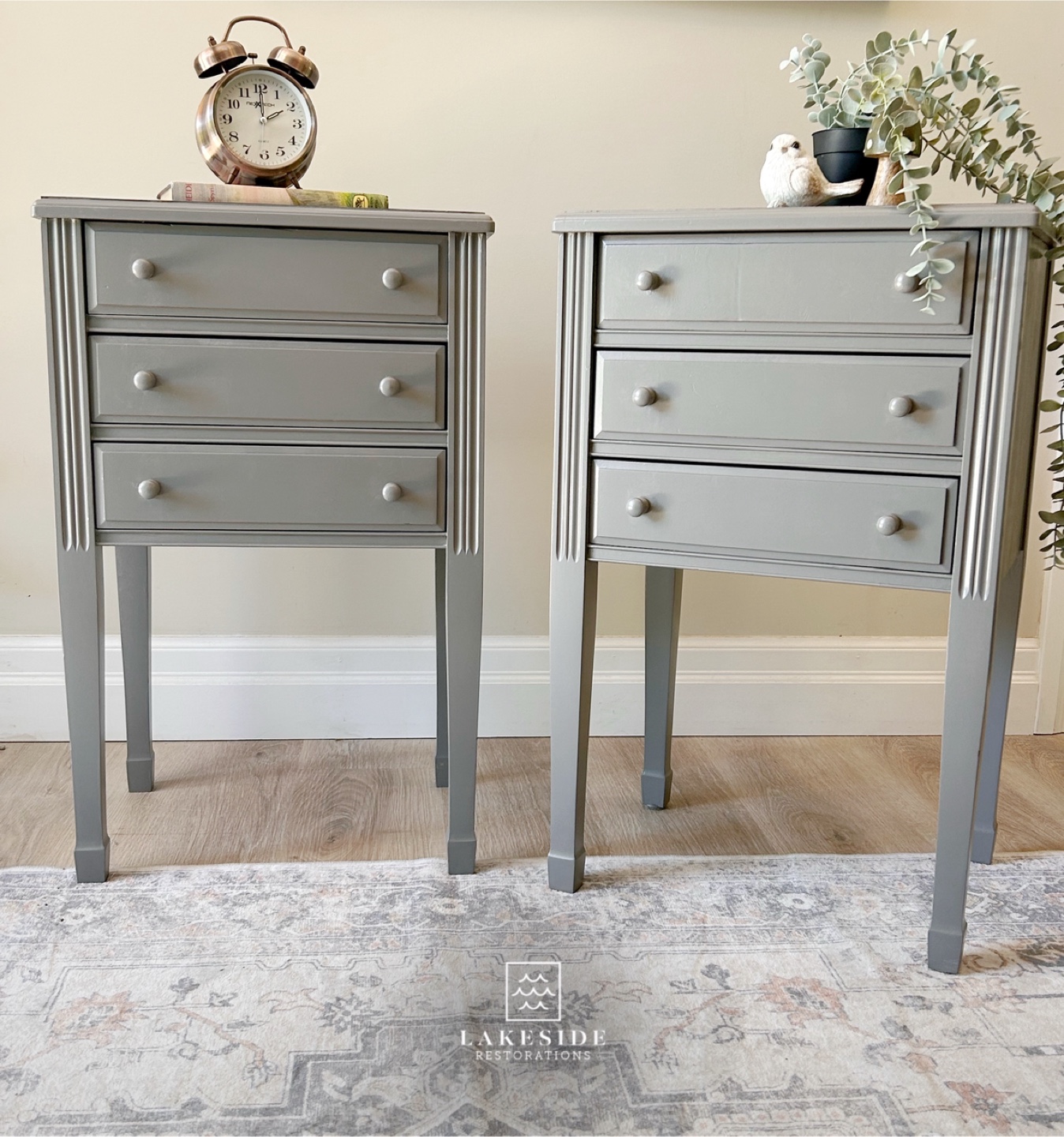 Pair of Refinished Vintage Nightstands