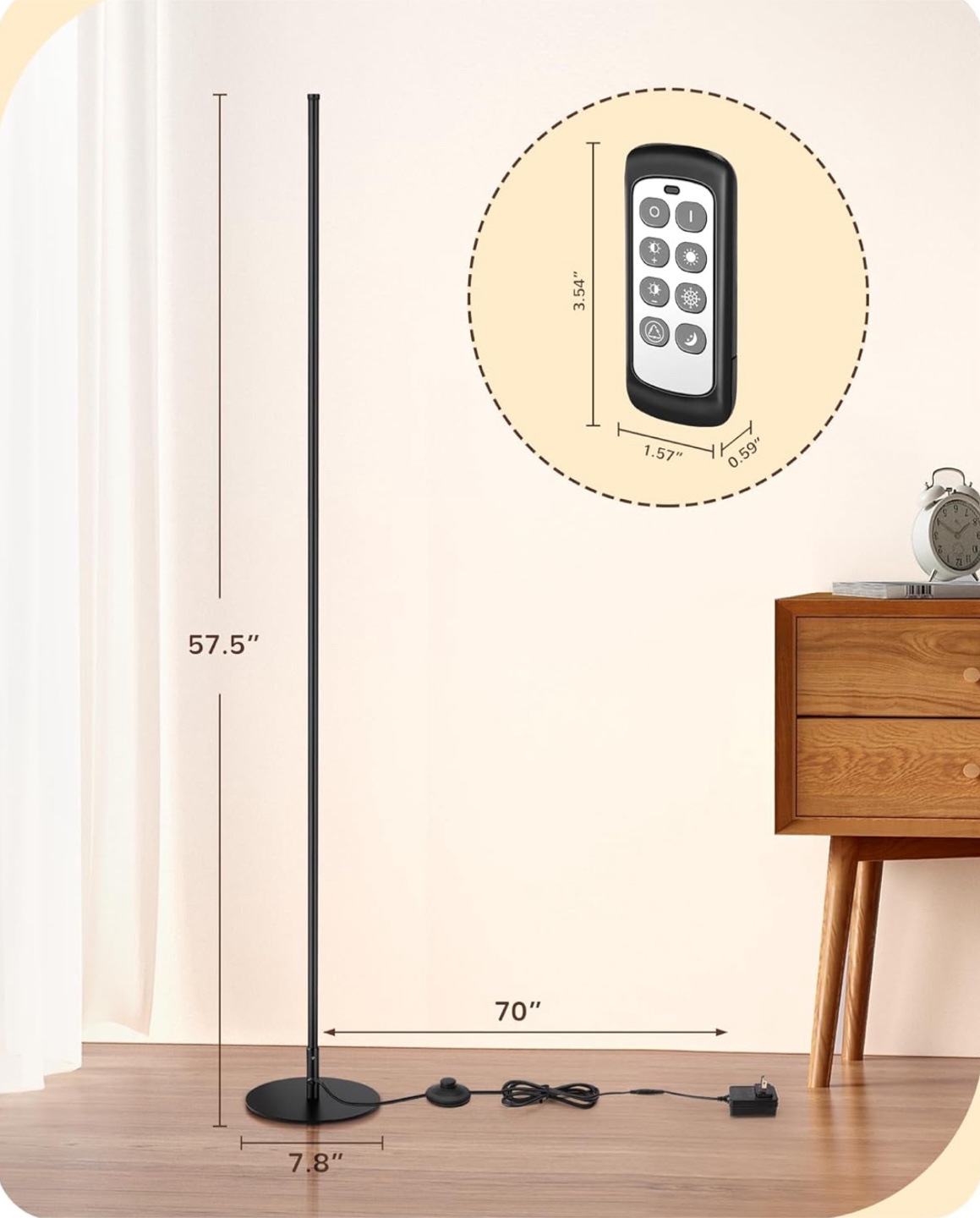 Modern LED Floor Lamp with Remote Control
