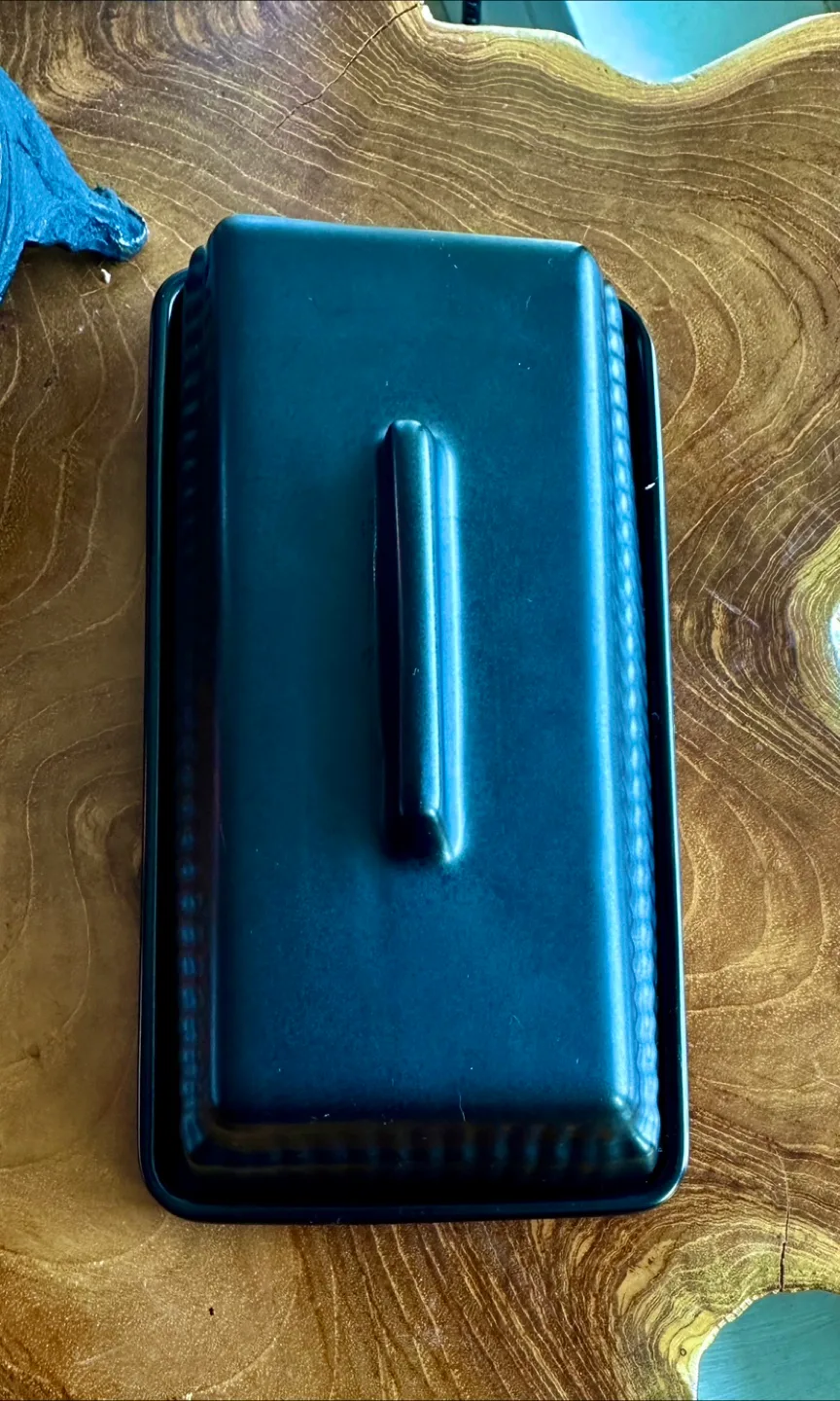 Thyme & Table Black Stoneware Butter Dish thumbnail