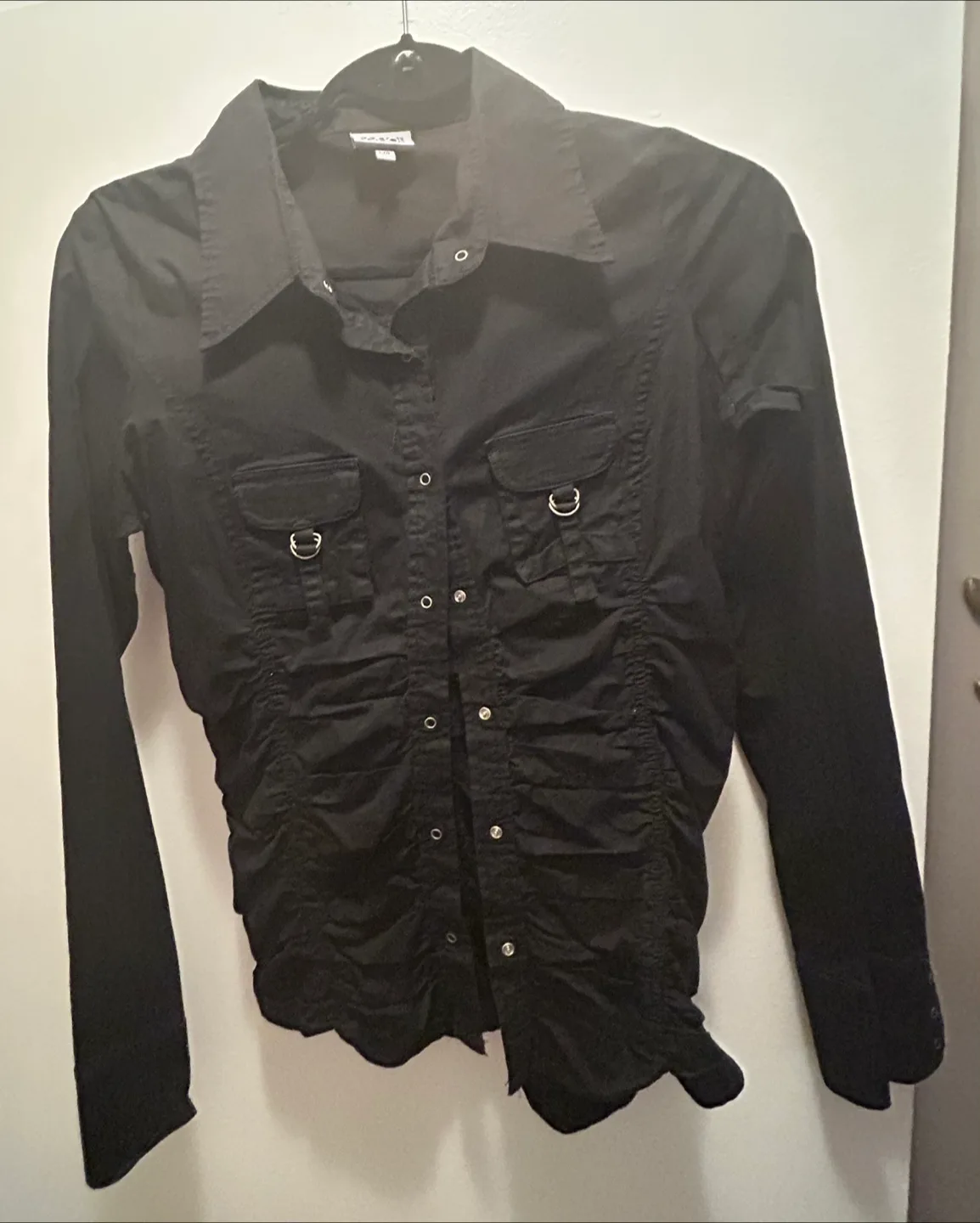 Long Sleeve Button-Up Shirts with ruching detail image indicator(4)