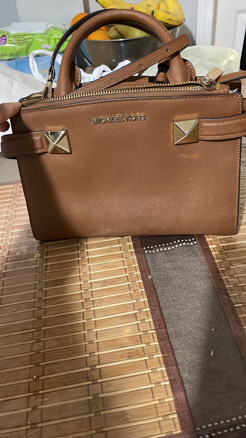 Michael Kors Brown Leather Satchel Handbag