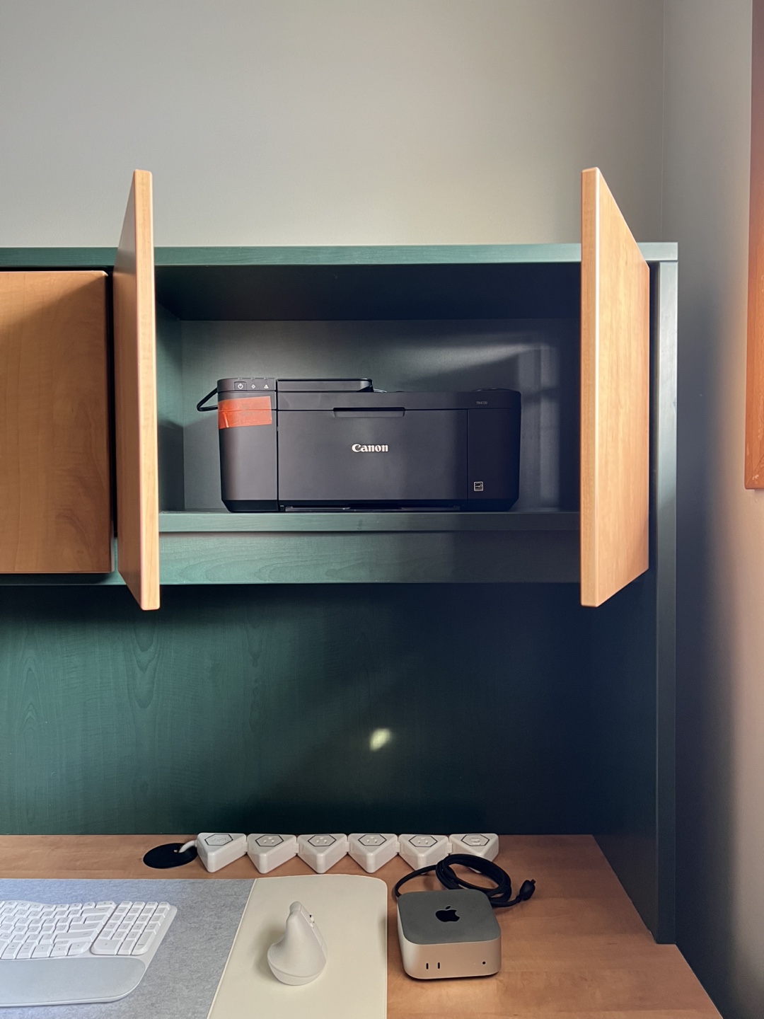 Dark Green Desk with Hutch and Filing Cabinet - photo 5