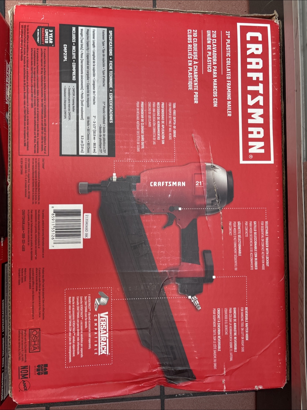 Craftsman 21° Plastic Collated Framing Nailer - photo 2