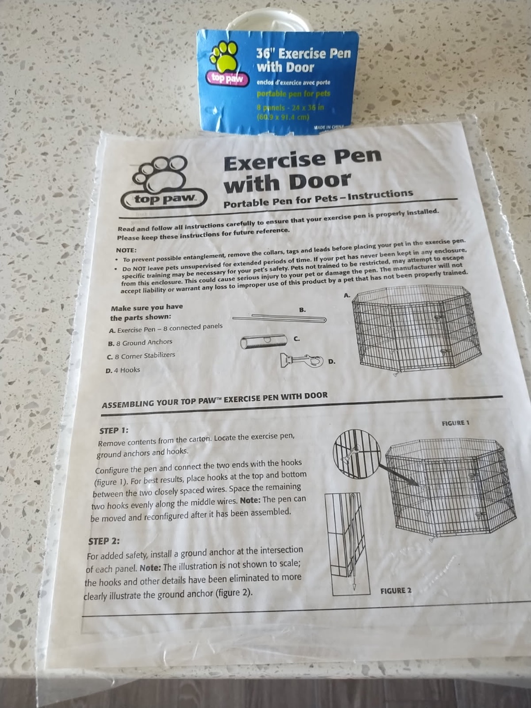 Top Paw 36" Exercise Pen with Door - photo 2