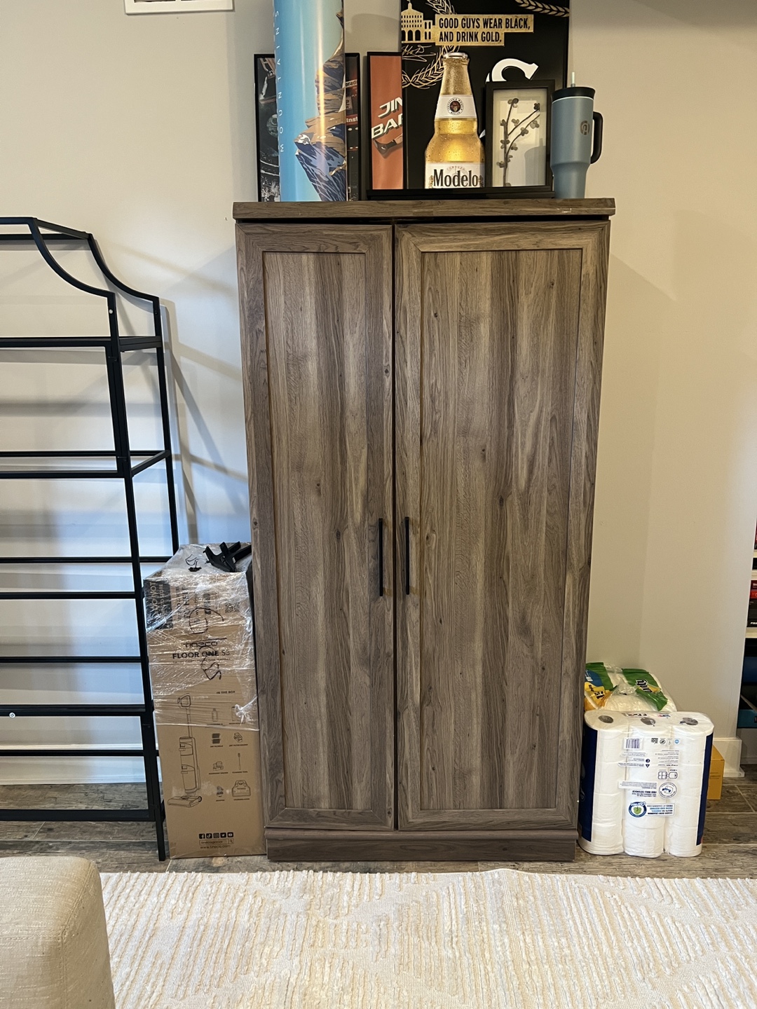 Tall Wooden Storage Cabinet