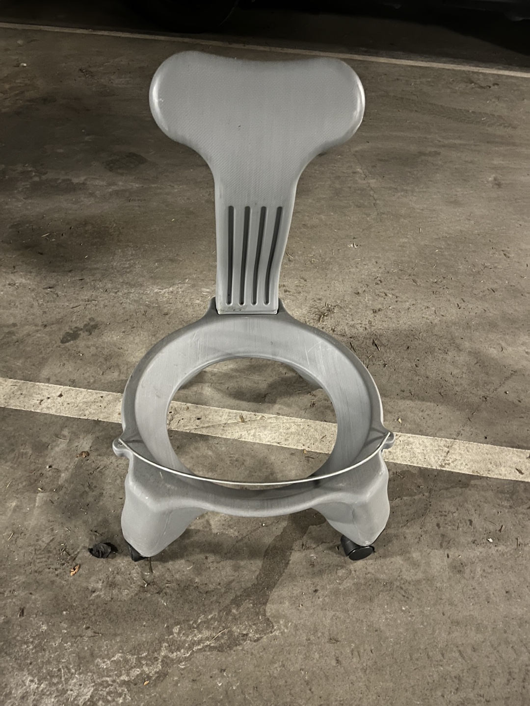 FREE Grey Plastic Rolling Chair for yoga ball