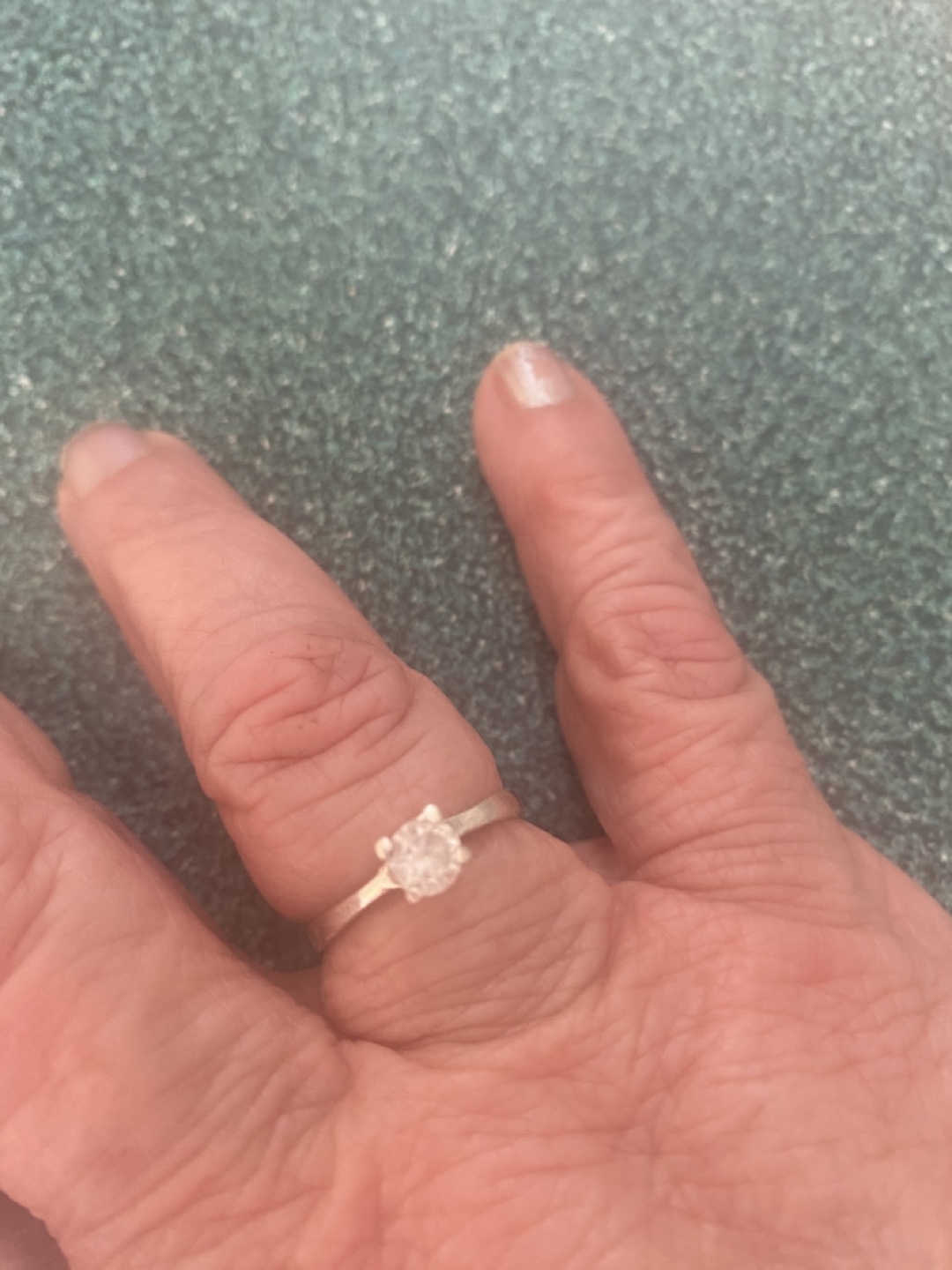 Silver solitaire ring 925