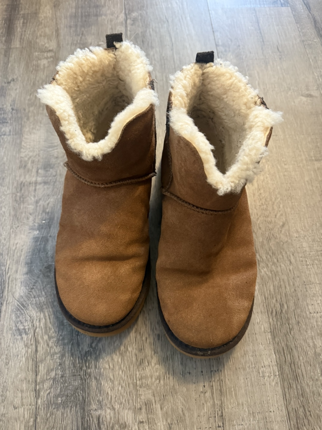 Brown Suede Ankle Boots with Faux Fur Lining