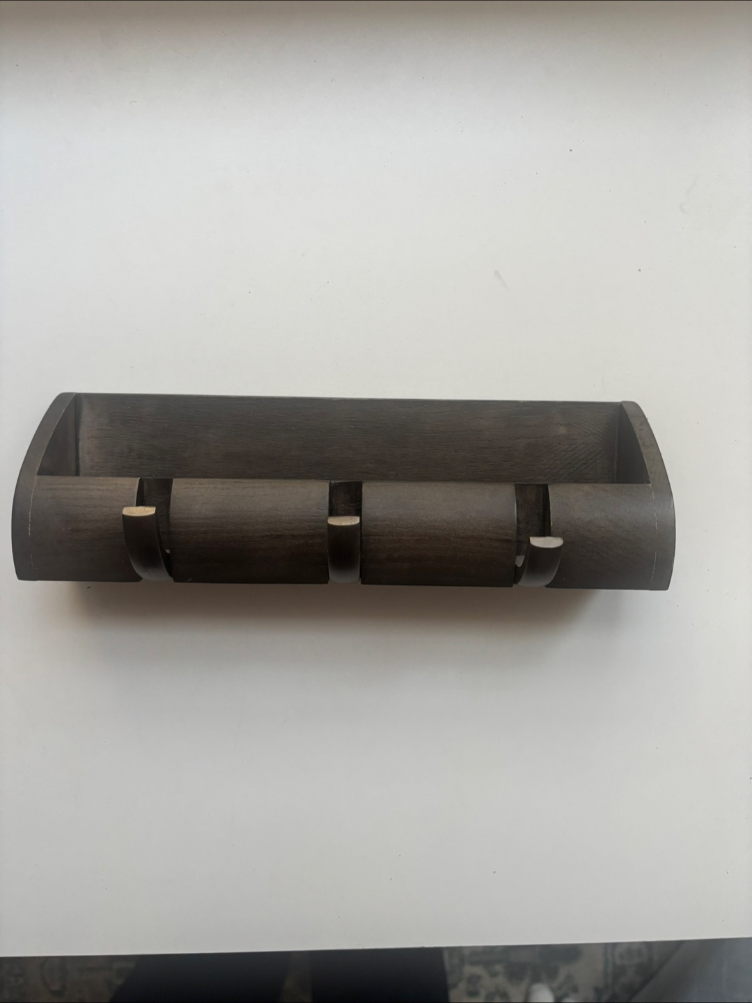 Dark Brown Wooden Wall Mounted Key Holder
