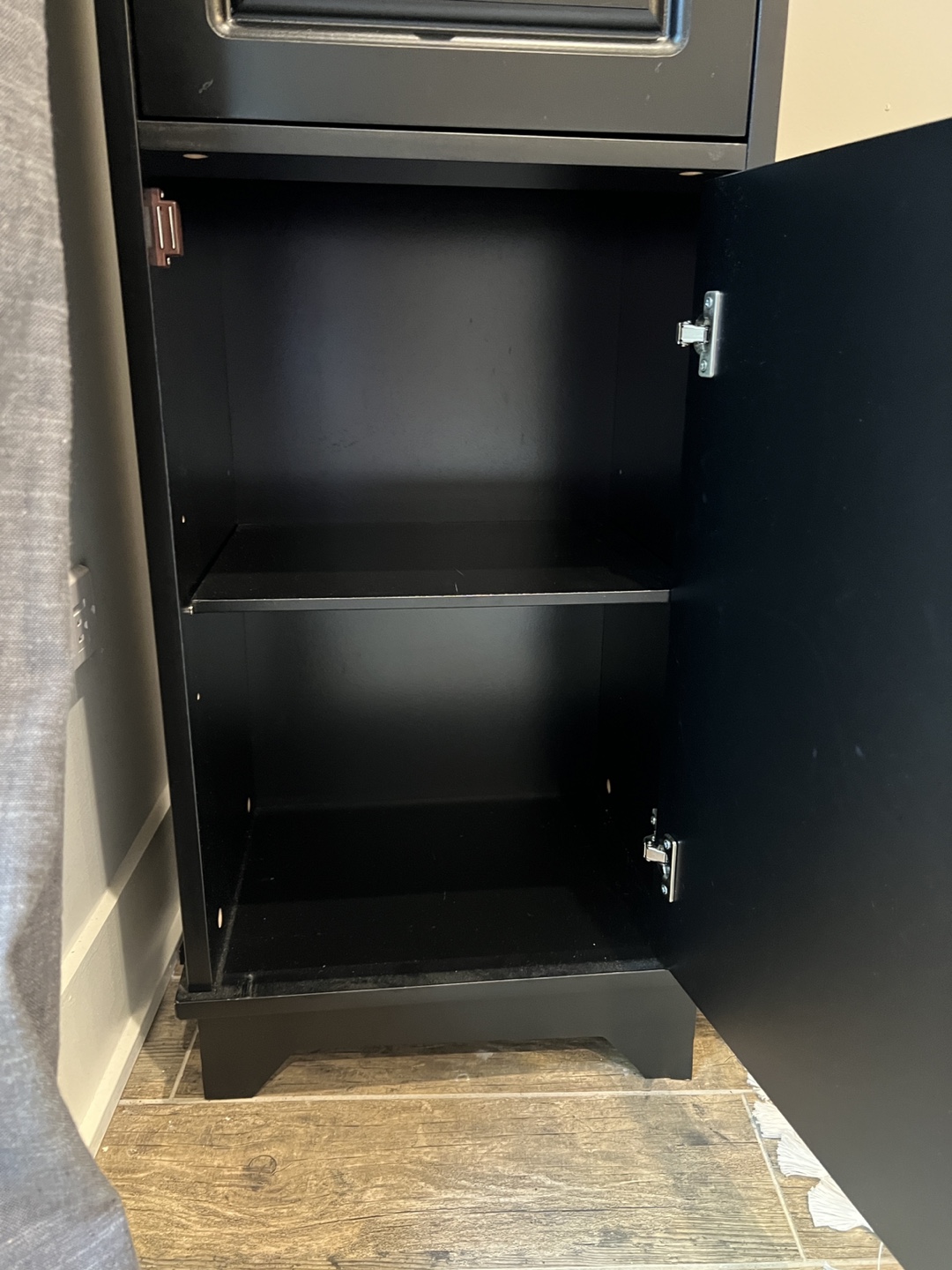 Black Wooden Storage Cabinet with Glass Door - photo 4