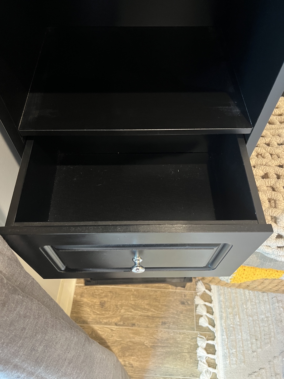 Black Wooden Storage Cabinet with Glass Door - photo 3