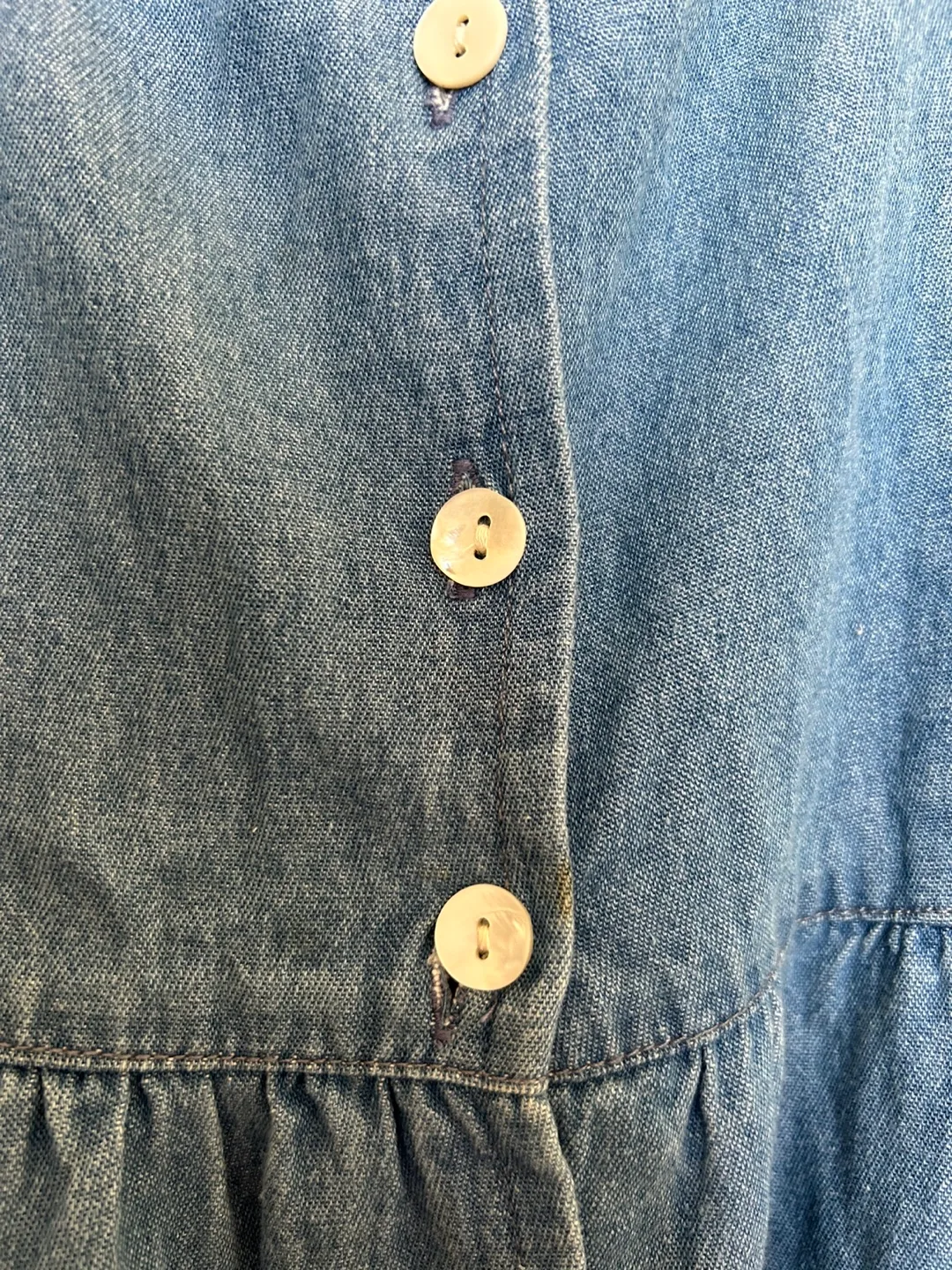 Denim Button-Down Sundress, Size 14 image indicator(6)