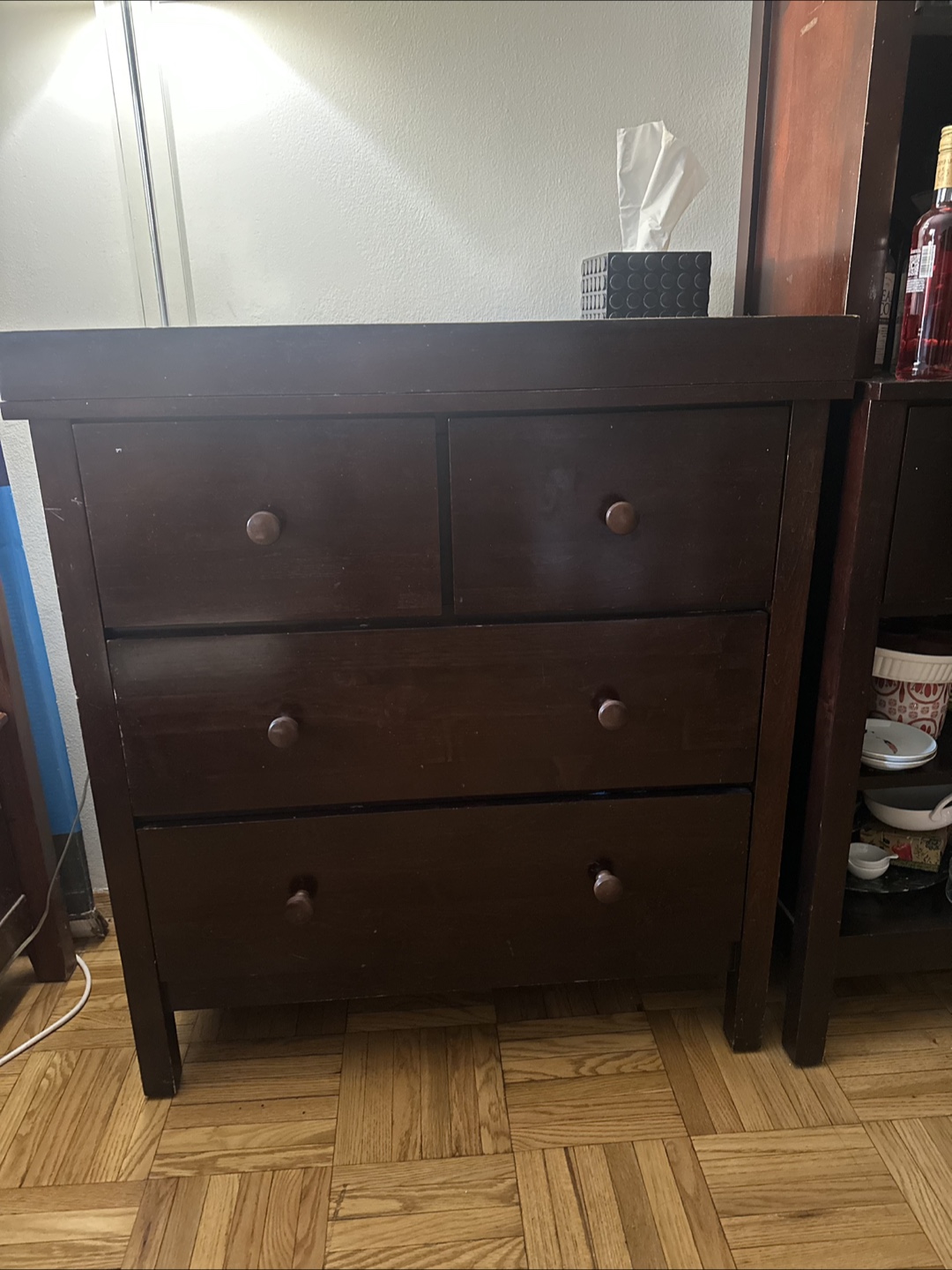 Crate and Barrel Dark Brown Wooden 4-Drawer Chest - photo 2