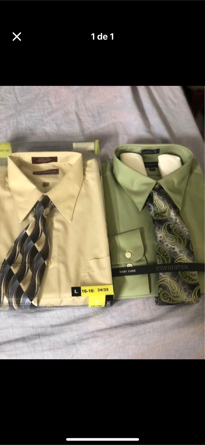 Two Men's Dress Shirts with Ties