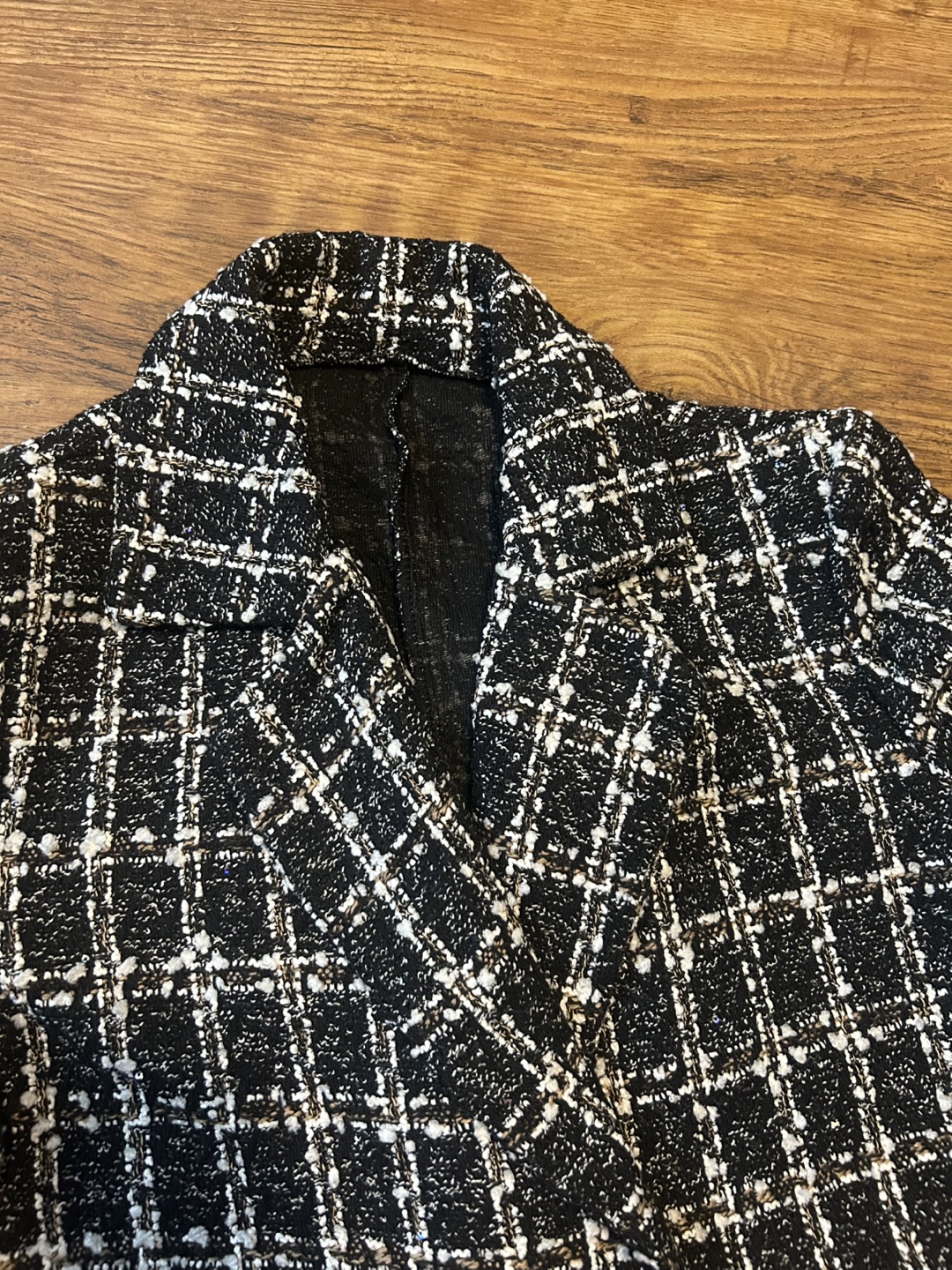 SHEIN Black and White Tweed Blazer - Size XL - photo 3