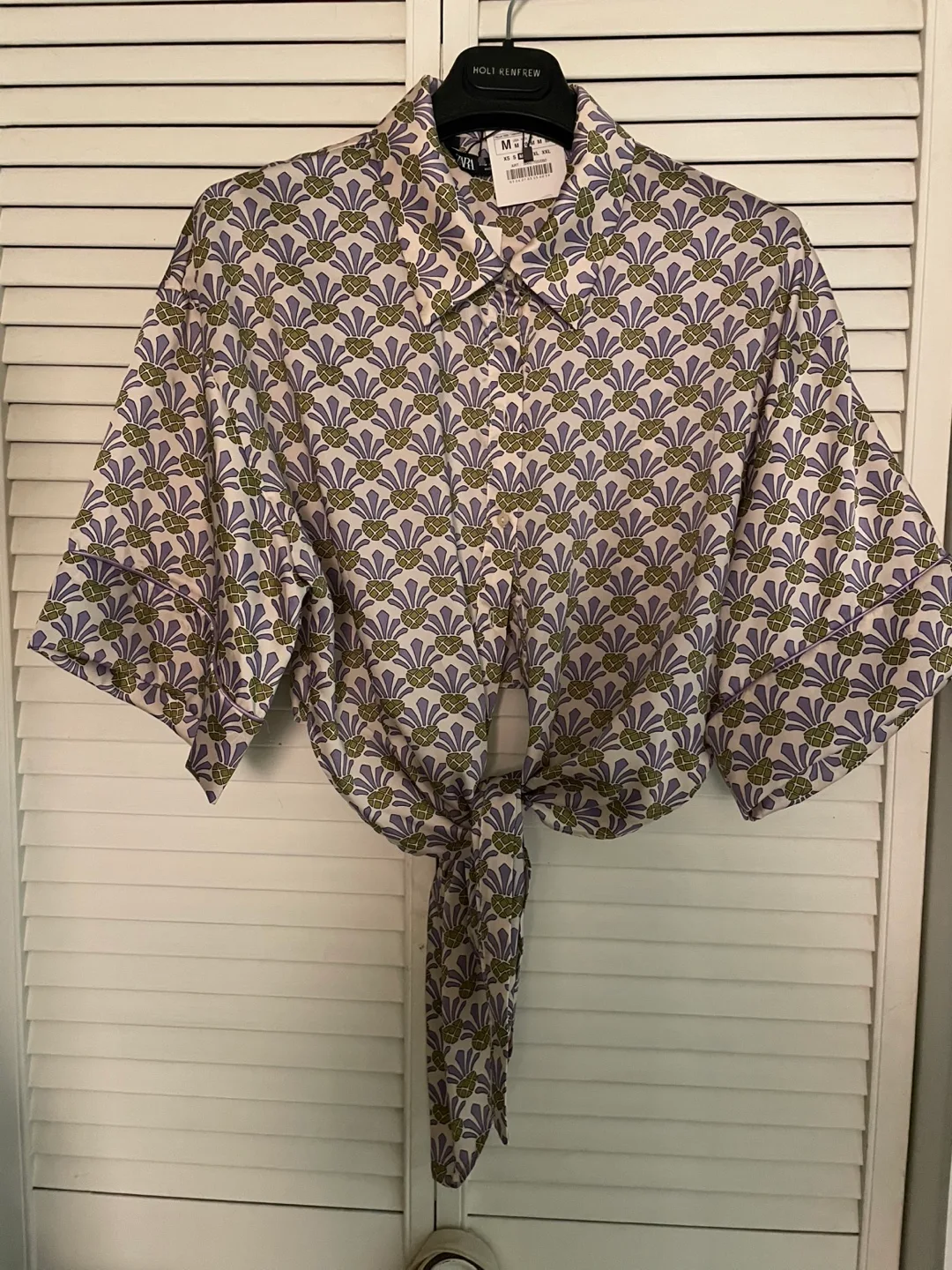 Zara Tie-Front Satin Blouse - Size M thumbnail