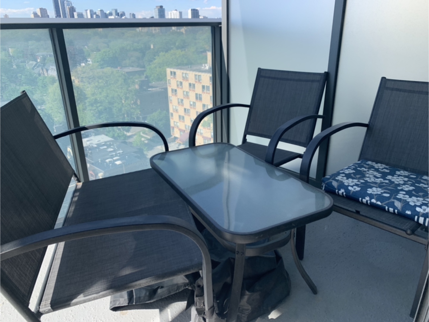 Balcony Patio Set - 2 Chairs & Table with cover