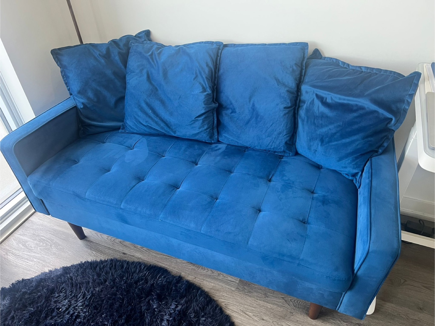 Blue Velvet Sofa