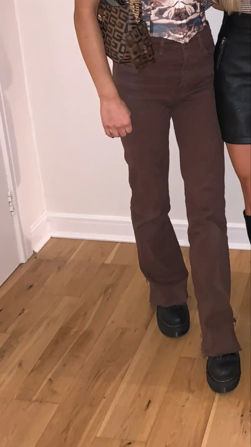 Pull & Bear brown flare jeans thumbnail