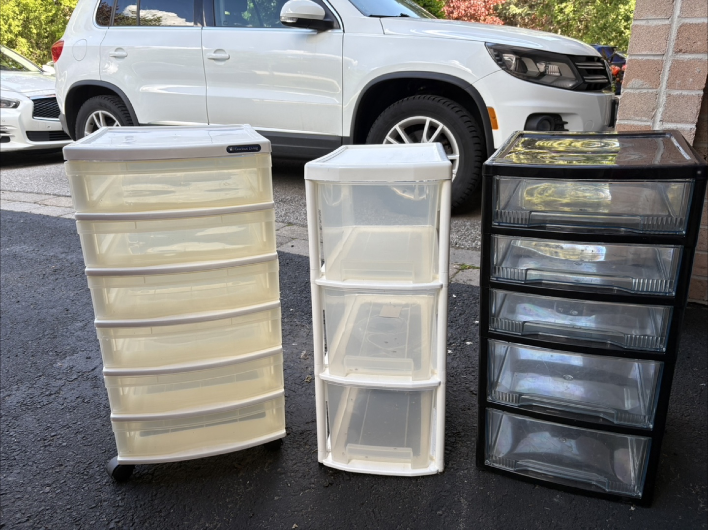 Three Plastic Storage Drawers