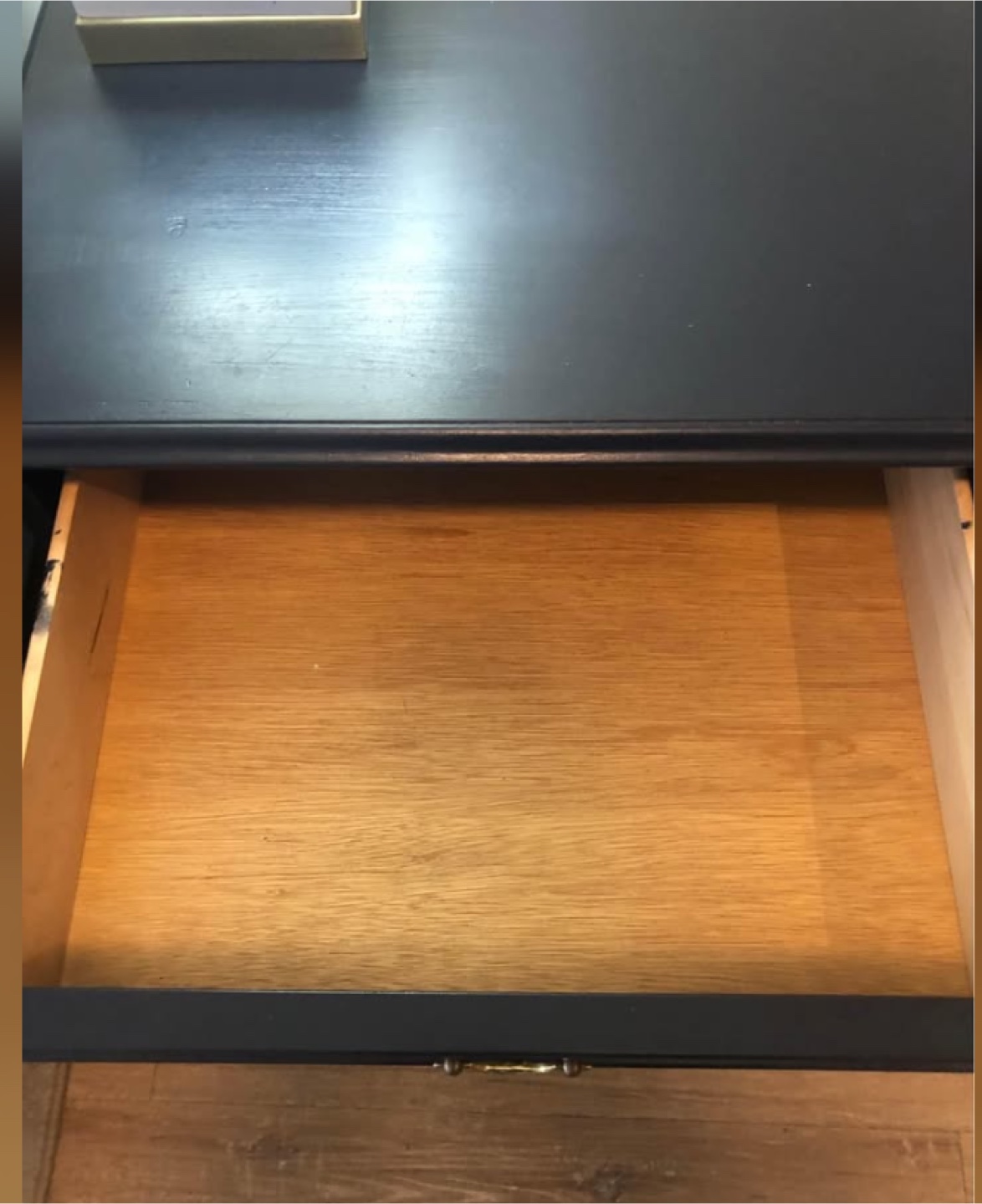 Navy Blue Nightstand with Gold Hardware - photo 3