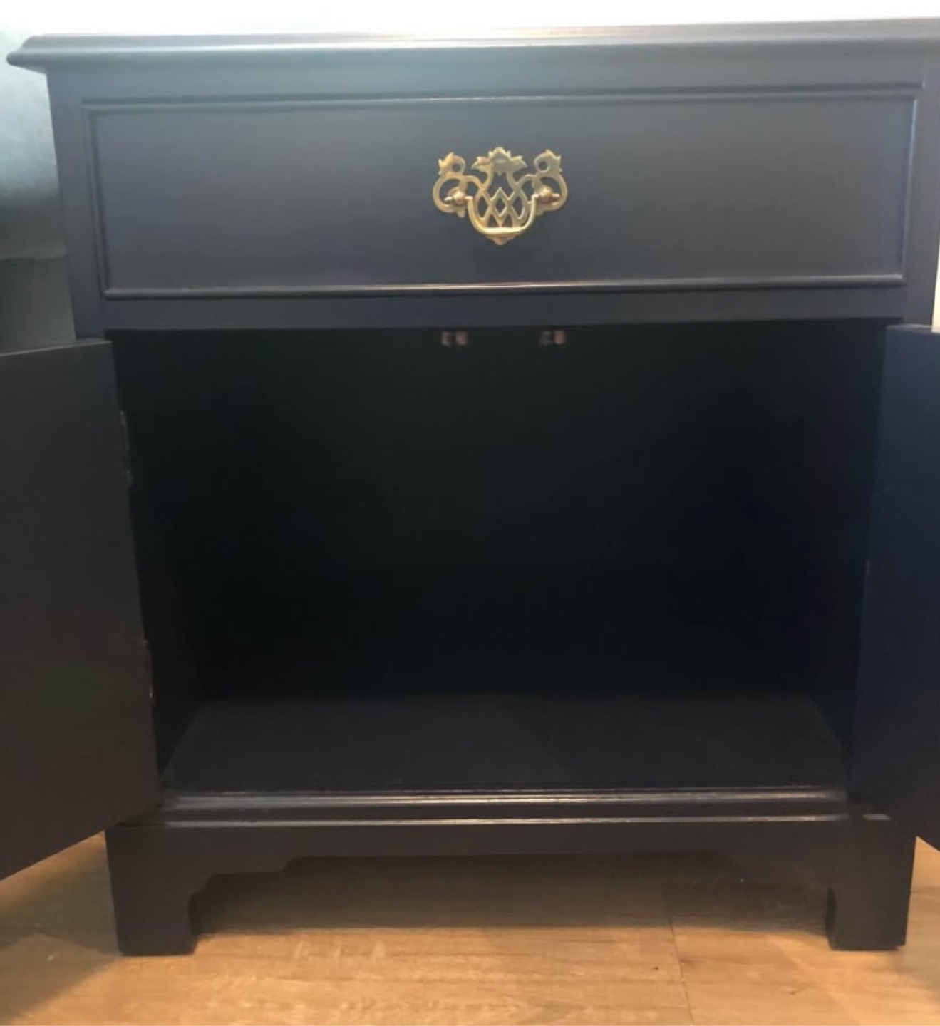 Navy Blue Nightstand with Gold Hardware - photo 2