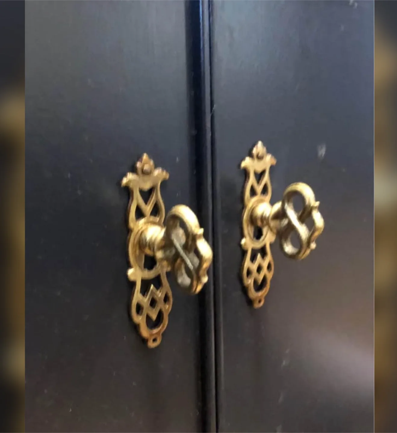 Navy Blue Nightstand with Gold Hardware image indicator(9)