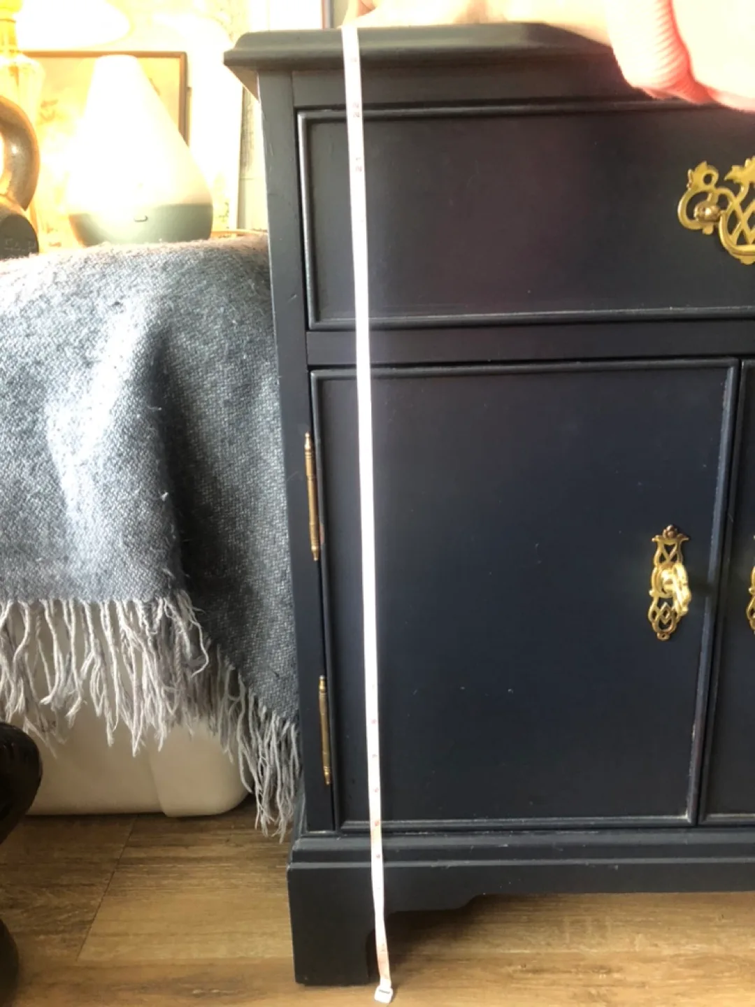 Navy Blue Nightstand with Gold Hardware image indicator(7)