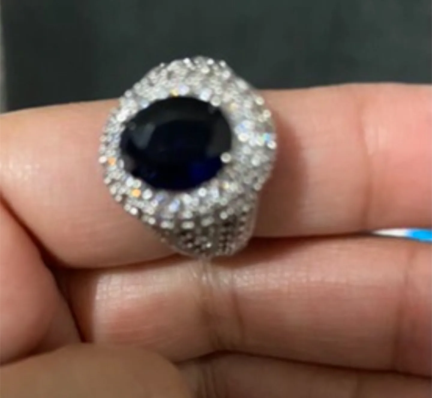 Blue Sapphire Ring with Cubic Zirconia image indicator(4)