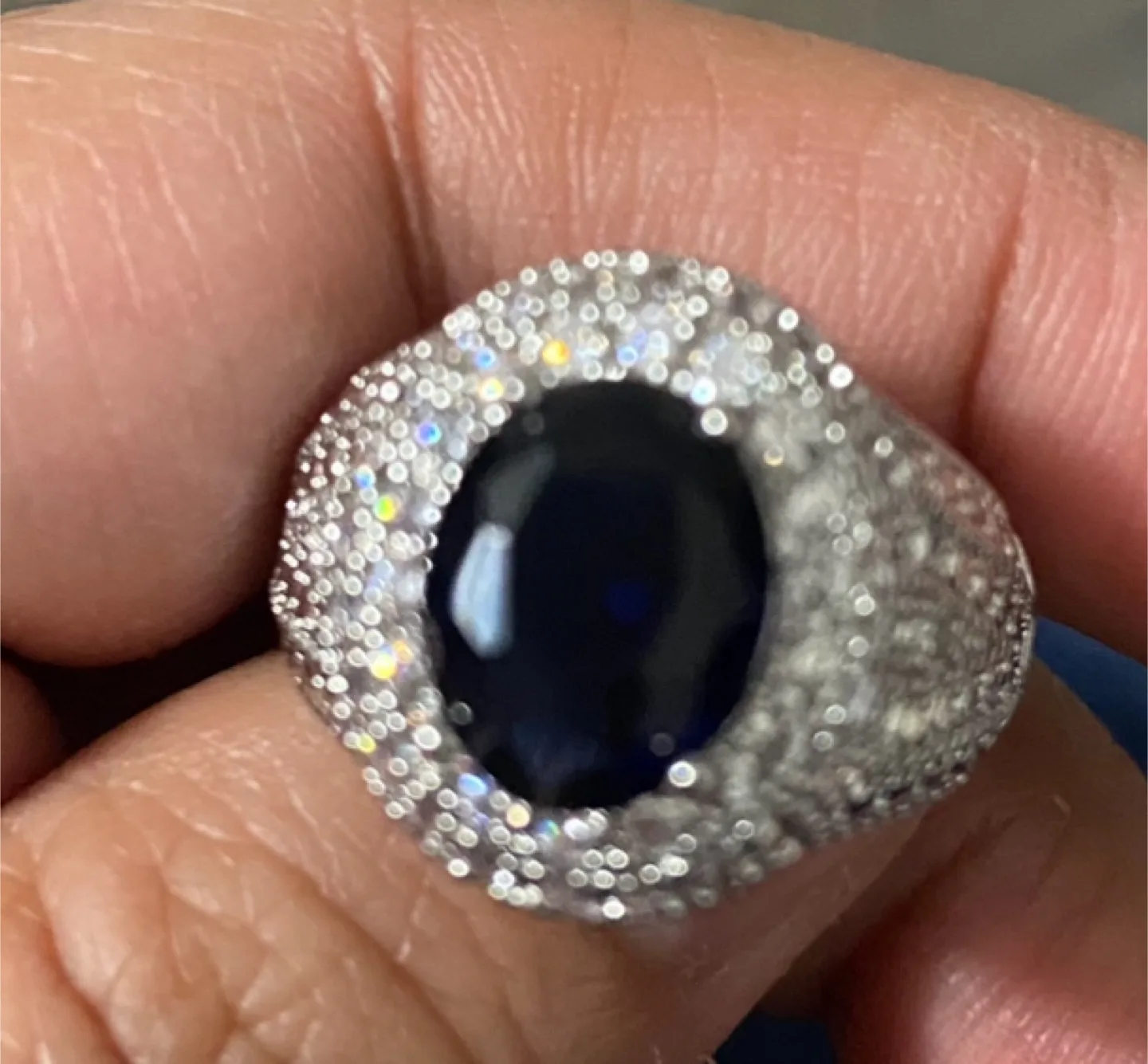 Blue Sapphire Ring with Cubic Zirconia image indicator(5)