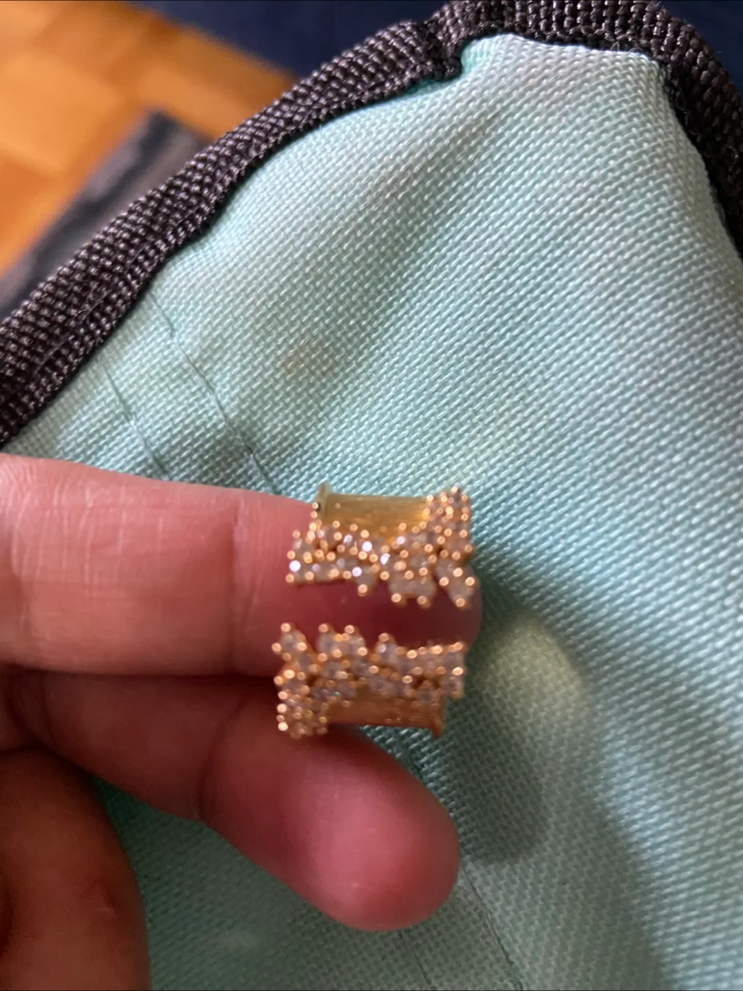 Gold statement ring with cubic zirconia image indicator(5)