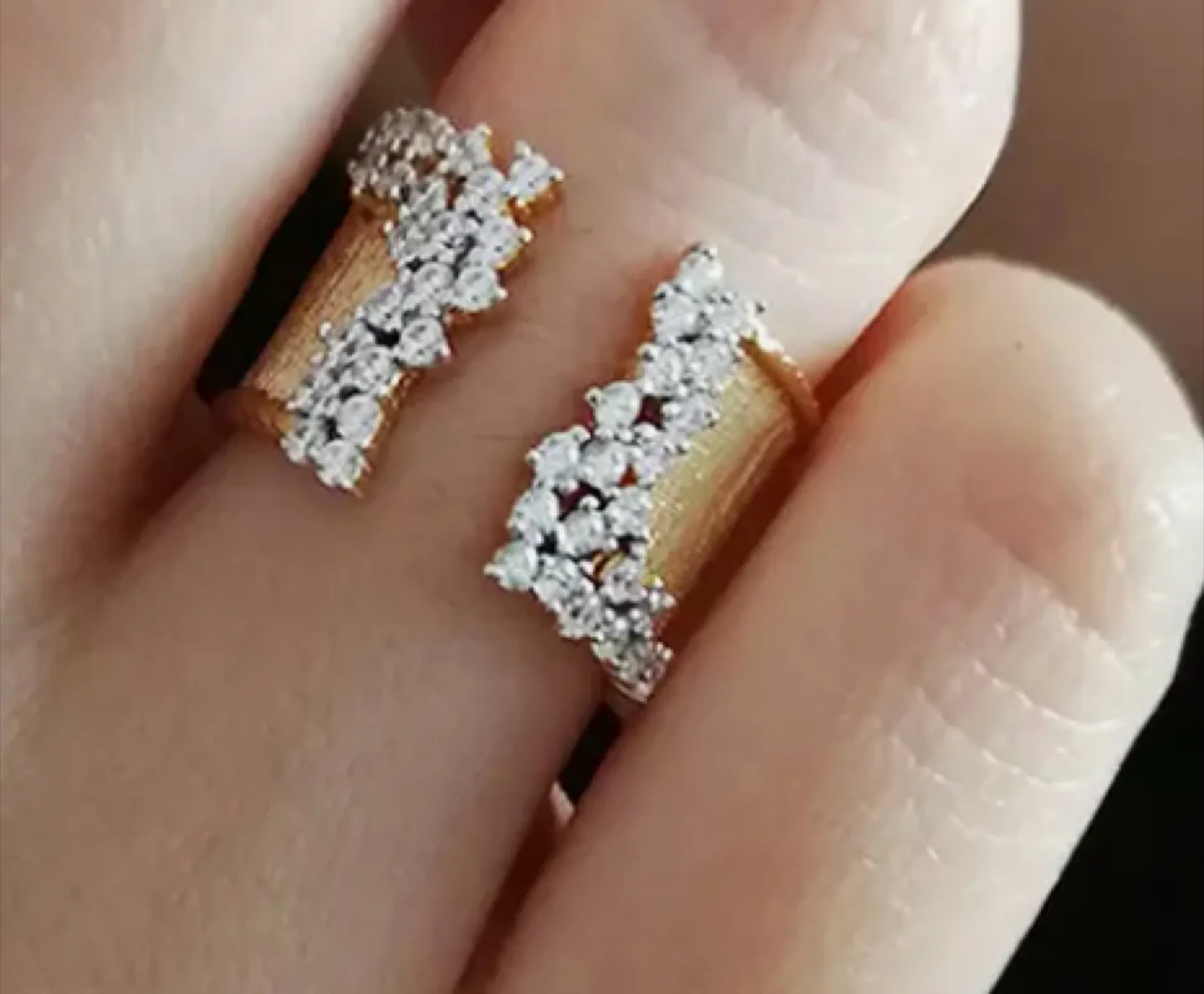 Gold statement ring with cubic zirconia image indicator(9)