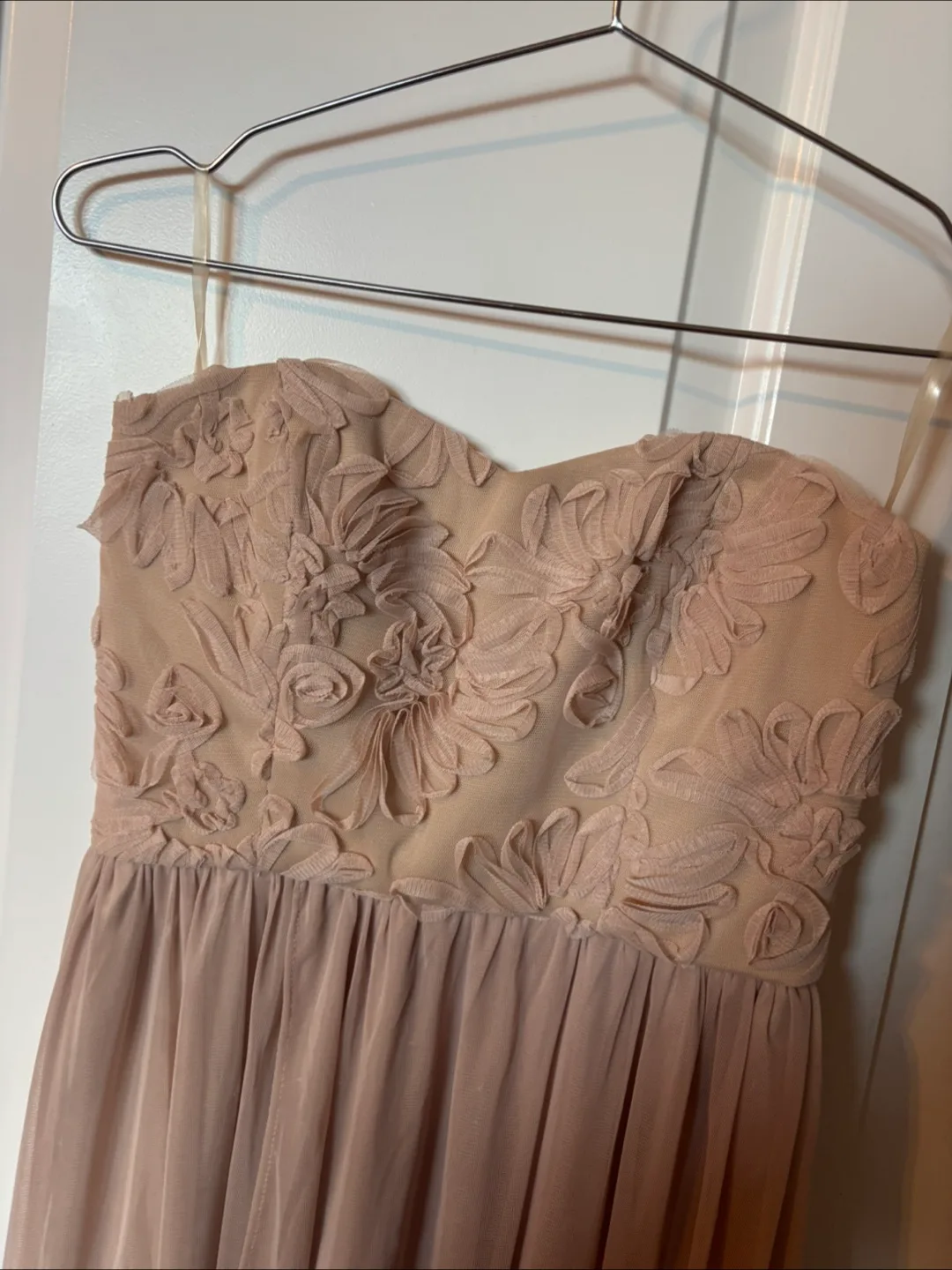Blush Pink High-Low Strapless Dress image indicator(4)