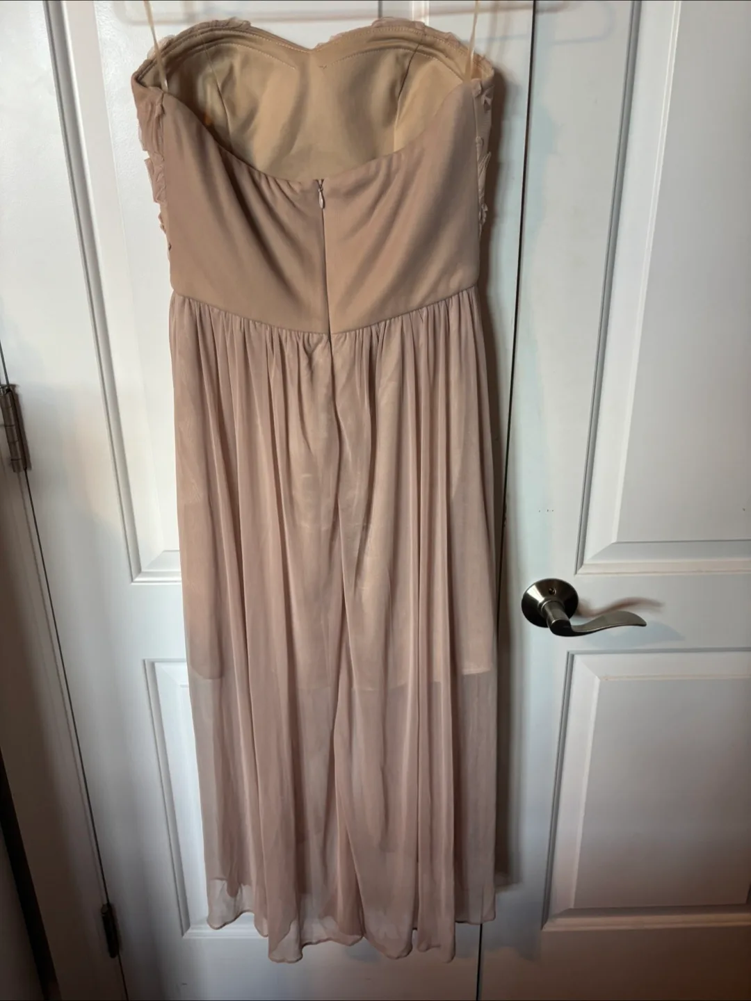 Blush Pink High-Low Strapless Dress image indicator(6)