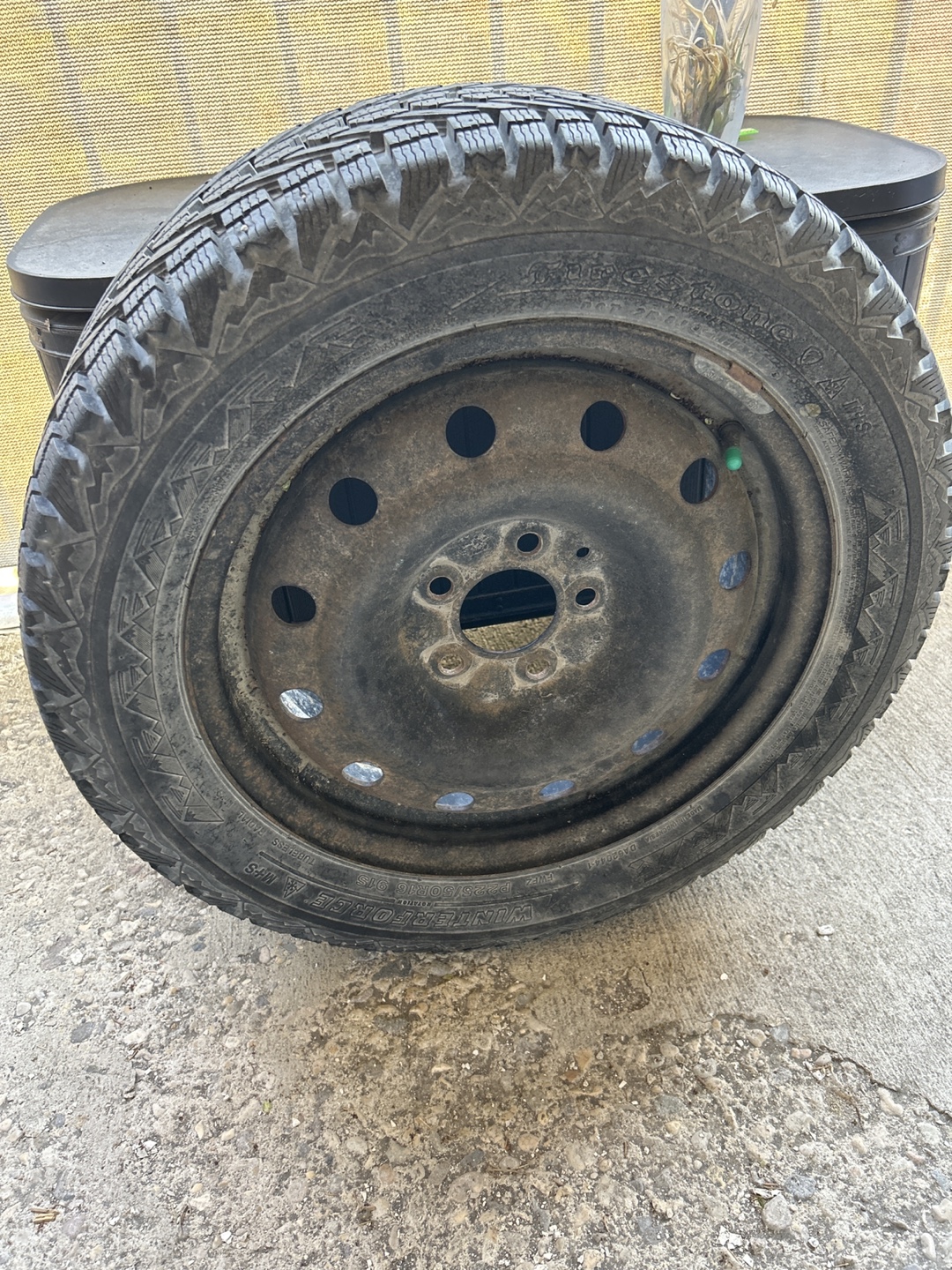 2 Used Winter Tires on Steel Rim. AMAZING TREAD!