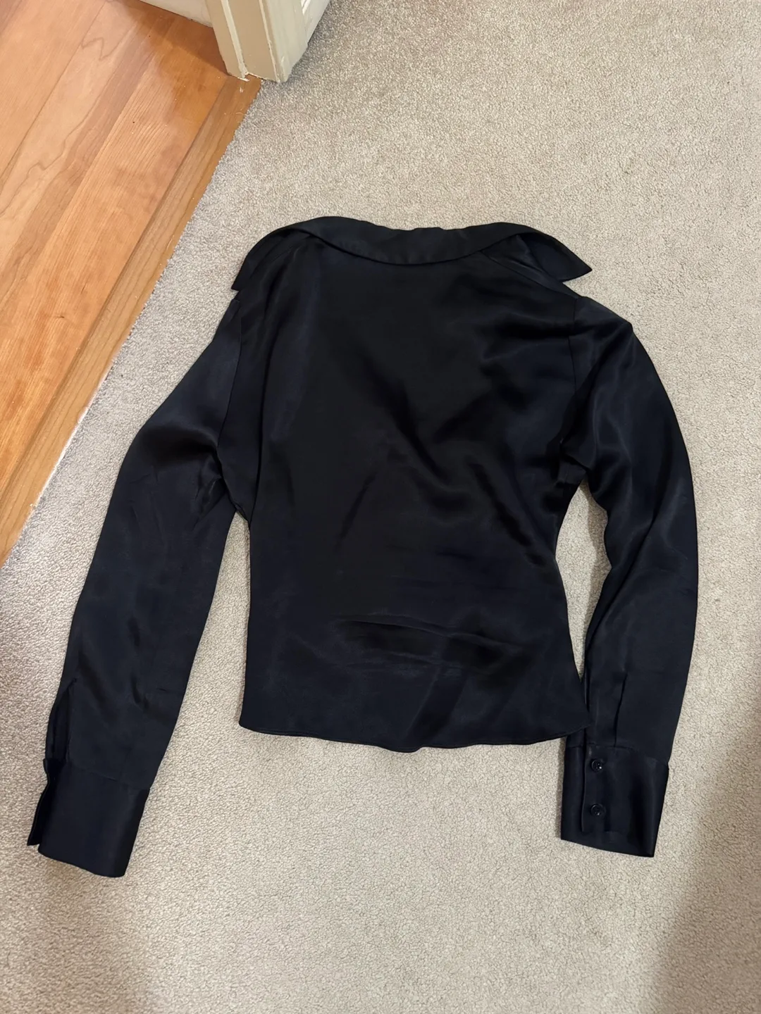 Black Satin Blouse - Size S image indicator(2)