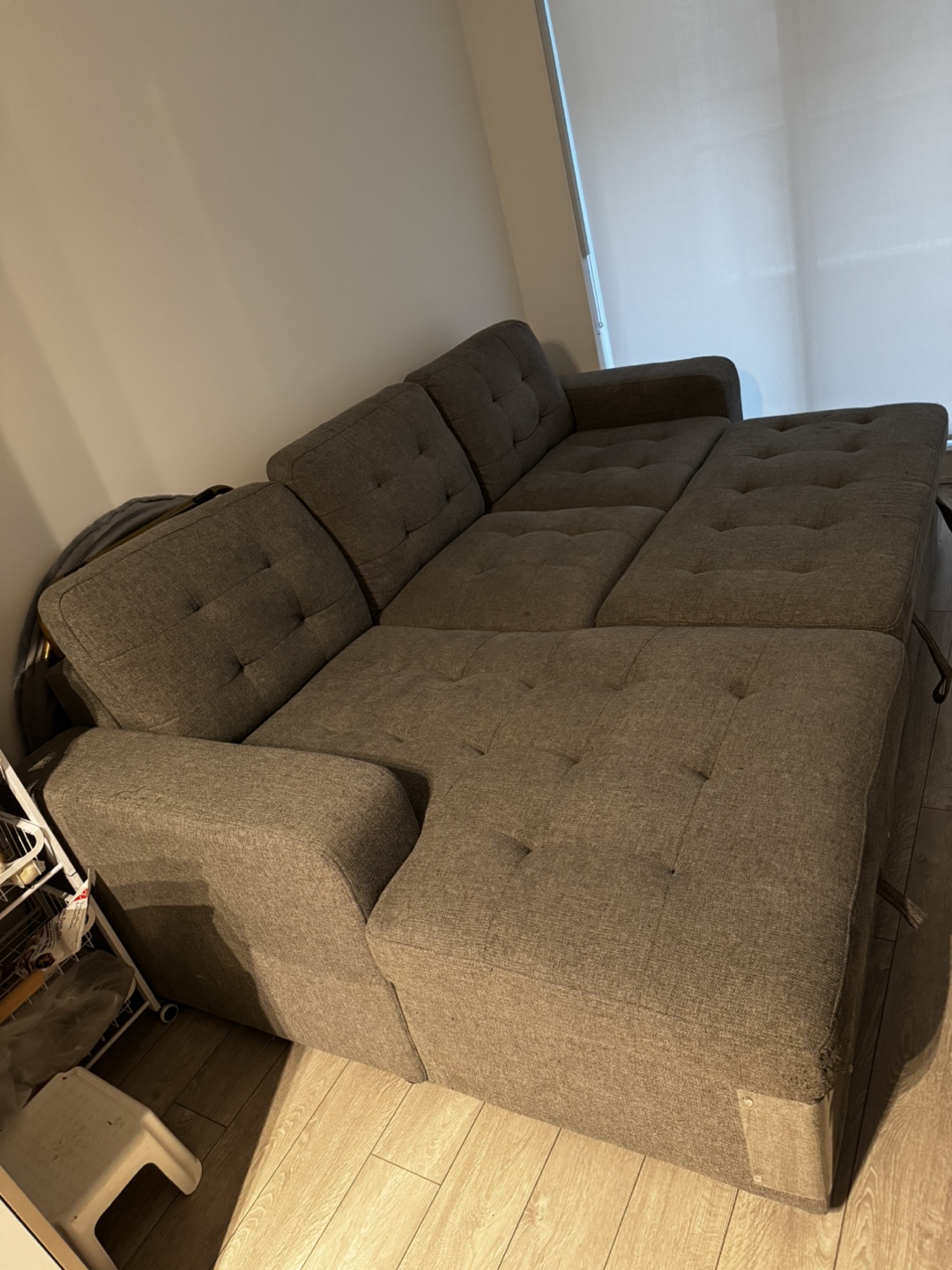 Structube Grey Sectional Sofa with Pull-out Chaise - photo 4