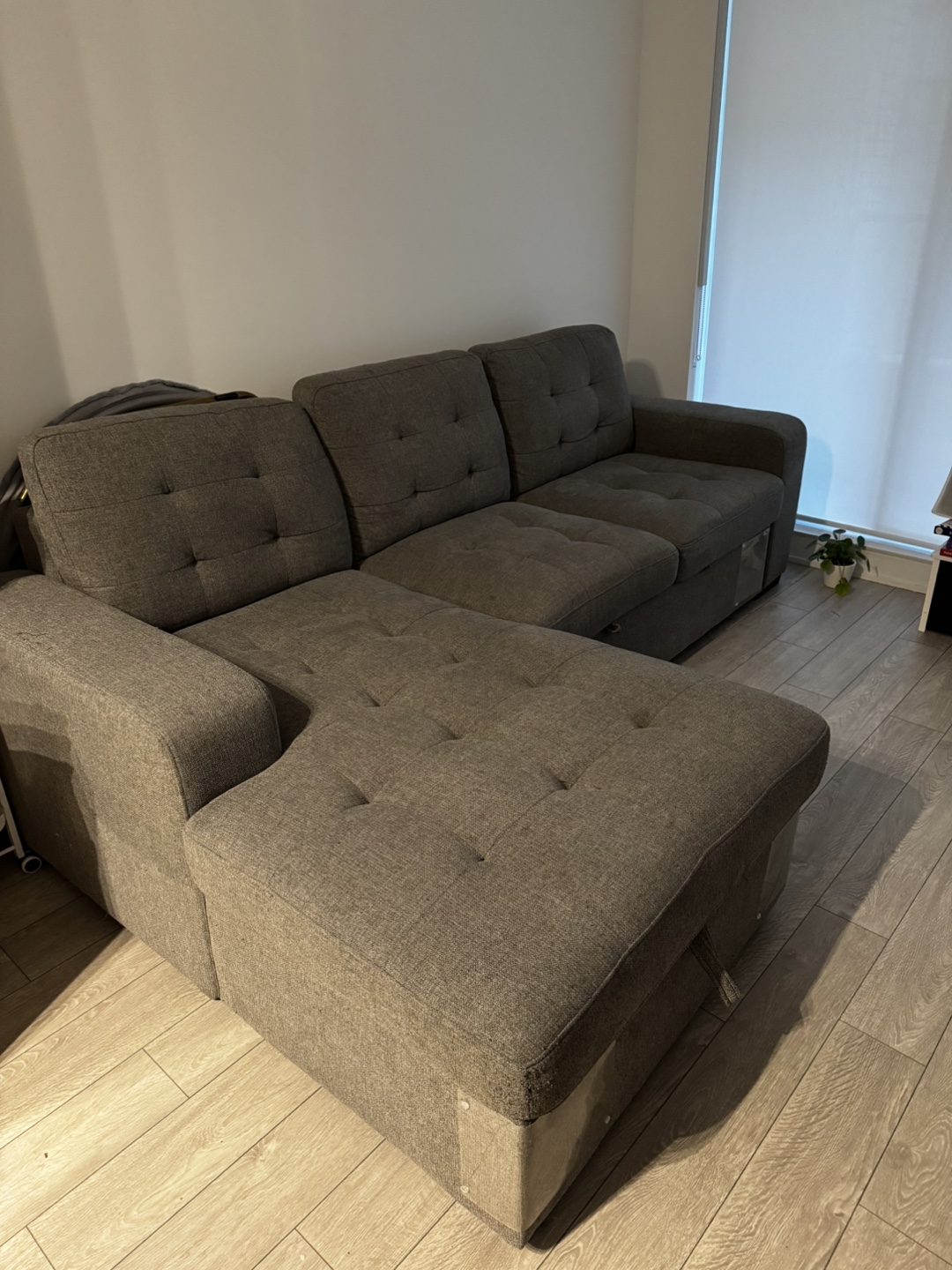 Structube Grey Sectional Sofa with Pull-out Chaise - photo 2