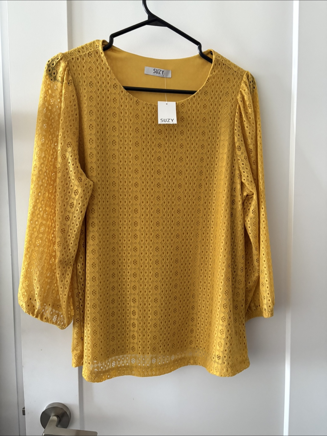 Mustard Yellow Suzy Brand Eyelet Blouse - photo 2