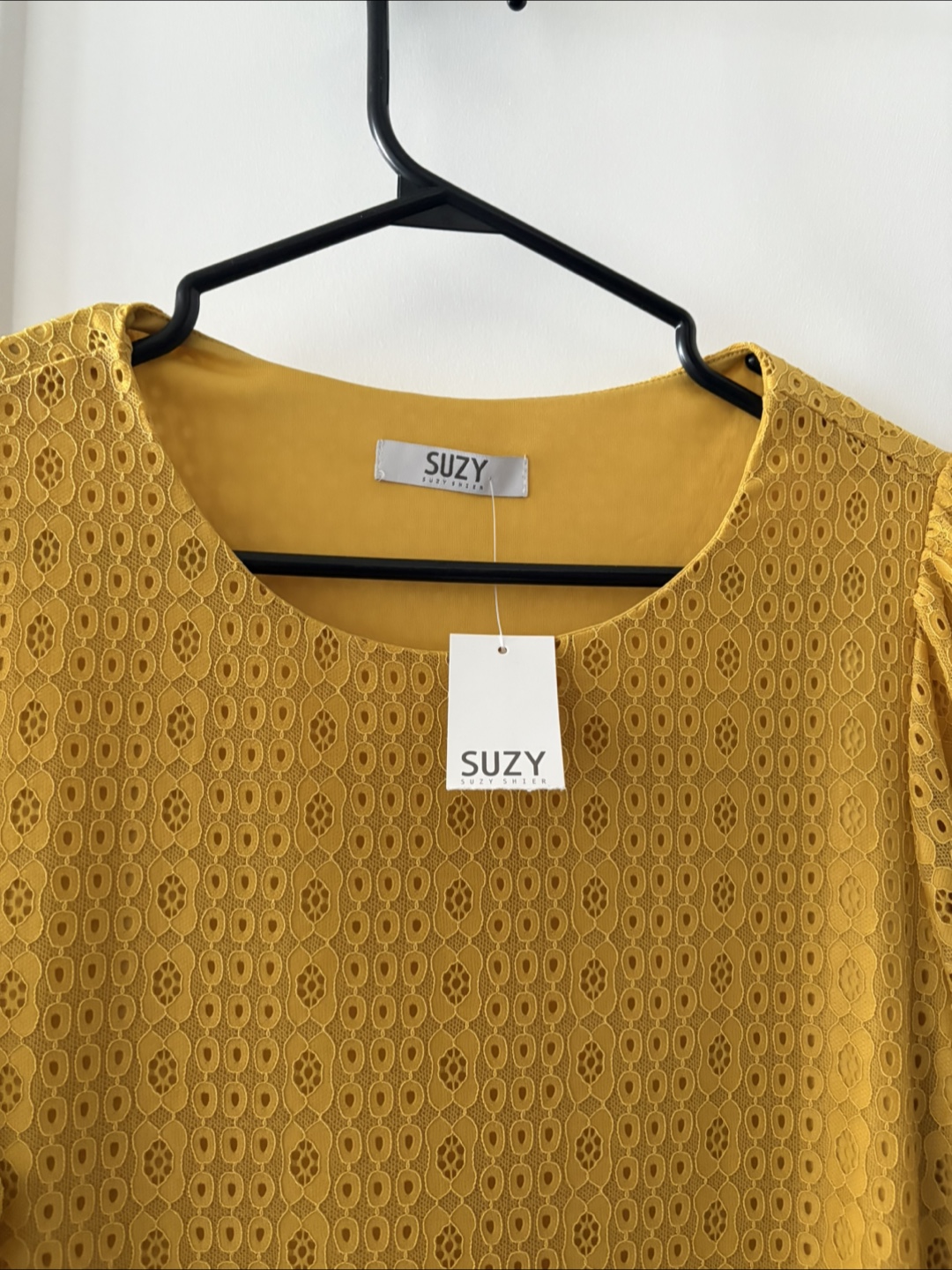 Mustard Yellow Suzy Brand Eyelet Blouse - photo 3