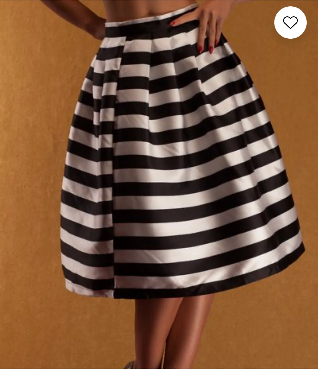 Black and White Striped Midi Skirt thumbnail