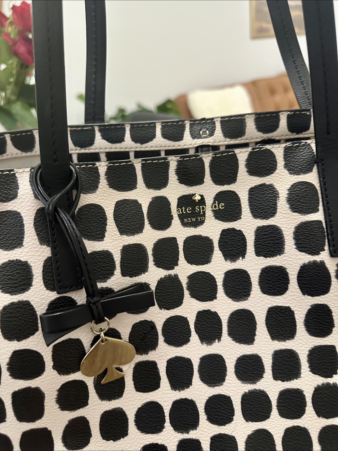 Kate Spade Tote Hawthorne Lane Ryan Black Cream Tote - photo 2