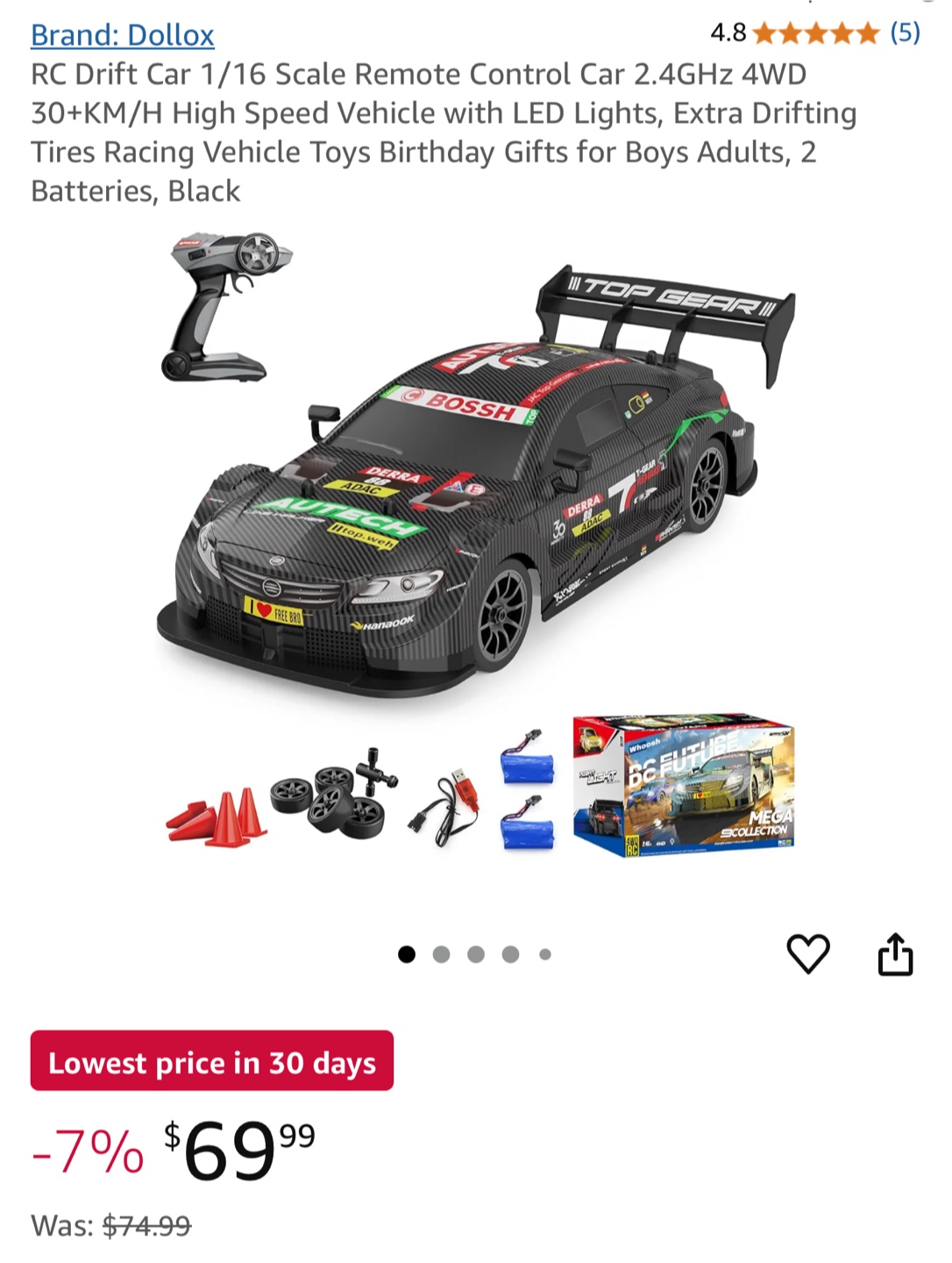 RC Drift Car 1/16 Scale Remote Control Vehicle
