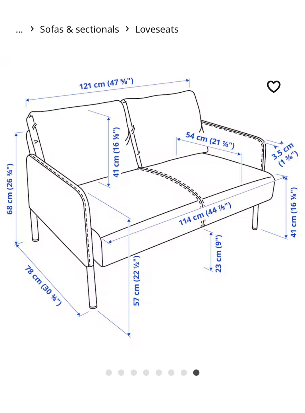 IKEA GLOSTAD Loveseat - Knisa Medium Blue - photo 3
