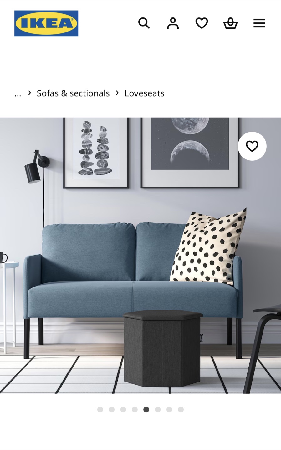 IKEA GLOSTAD Loveseat - Knisa Medium Blue - photo 4